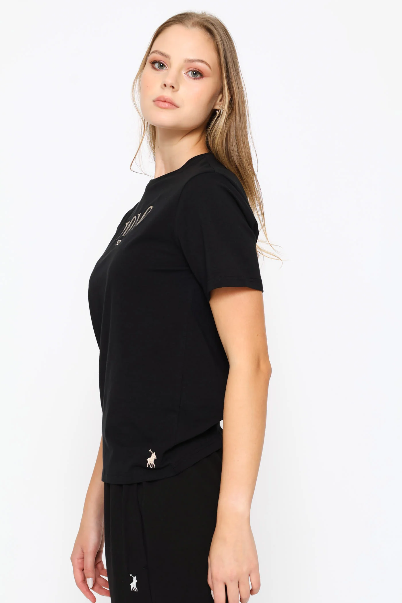 Quinn Embroidered T-Shirt - Black - Image 3