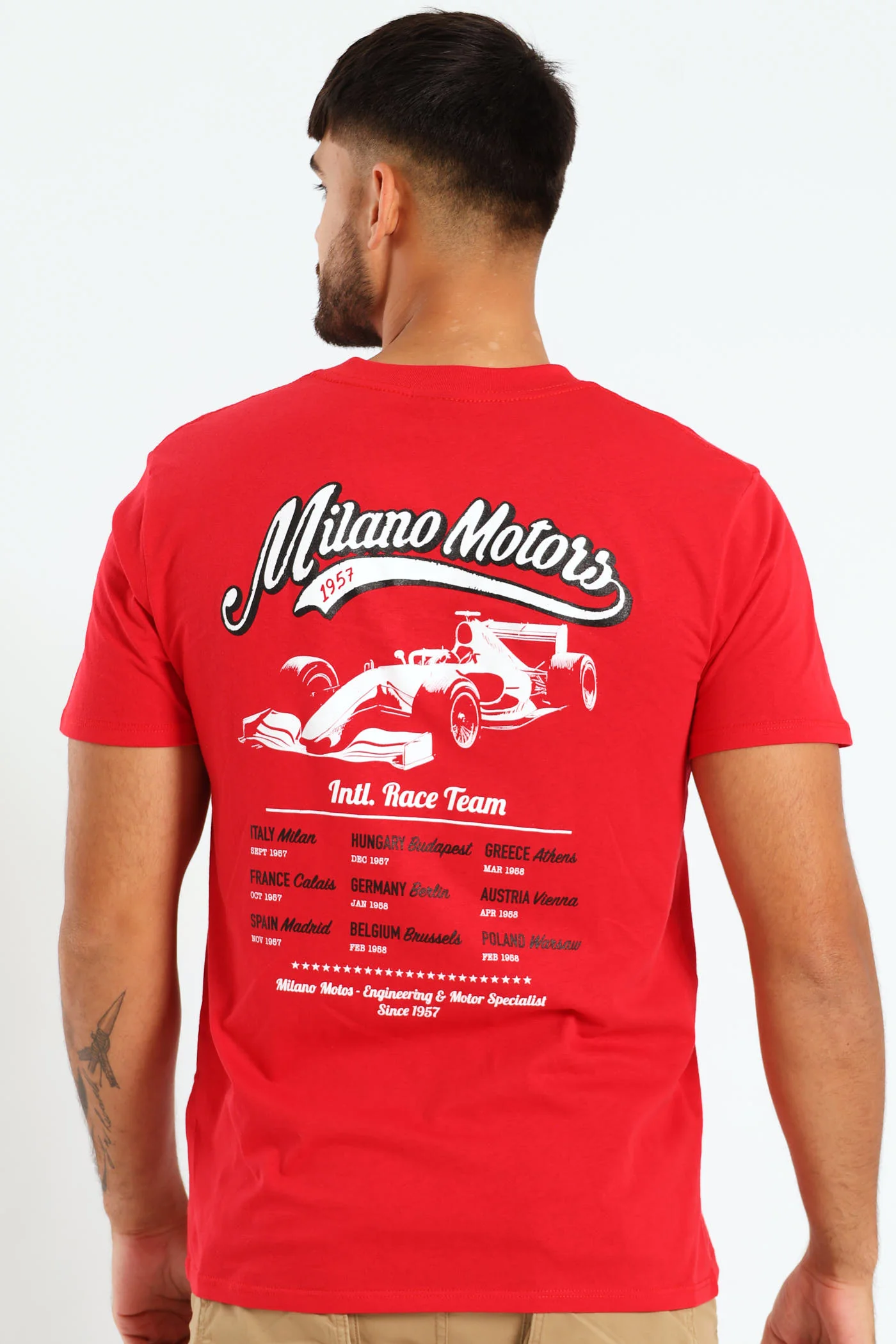 Race Car Front & Back Print Tee - Red - Image 2