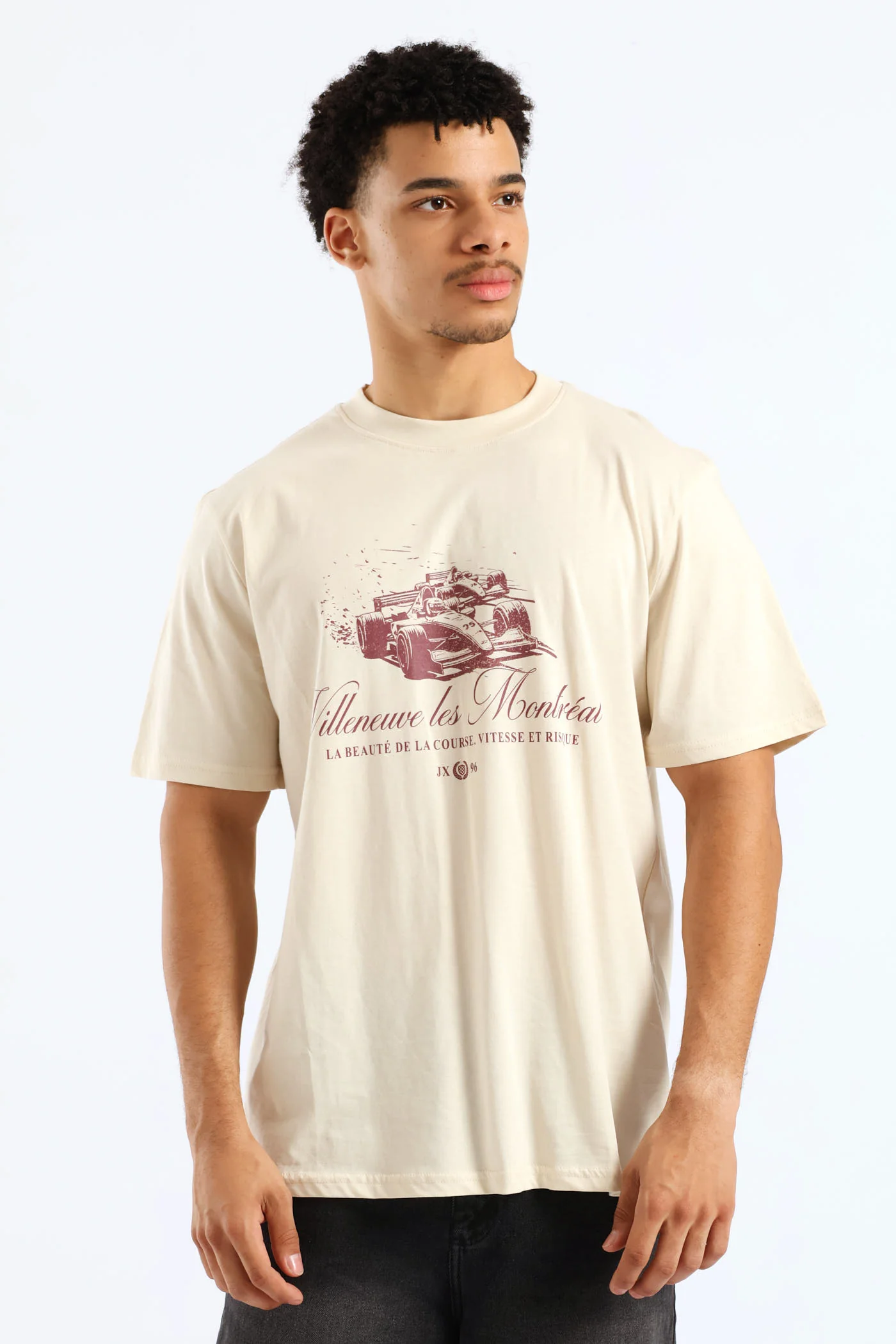 Race Car Print Tee - Ecru - Image 3