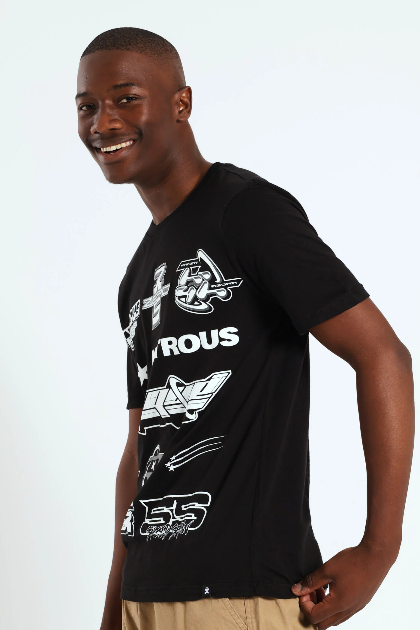 Racer Front & Back Tee - Black - Image 2