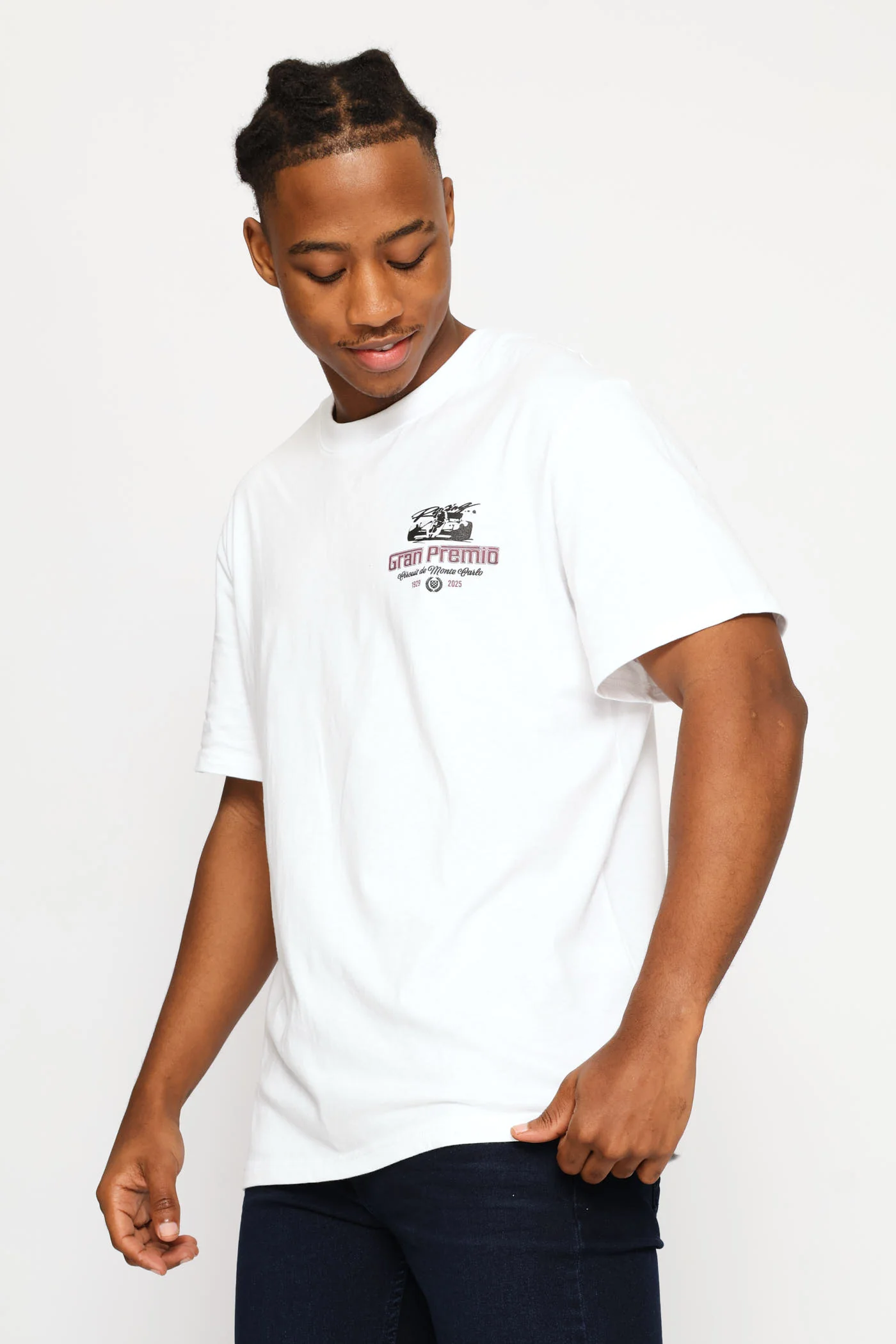 Racing Car Front & Back Print Tee - White - Image 10