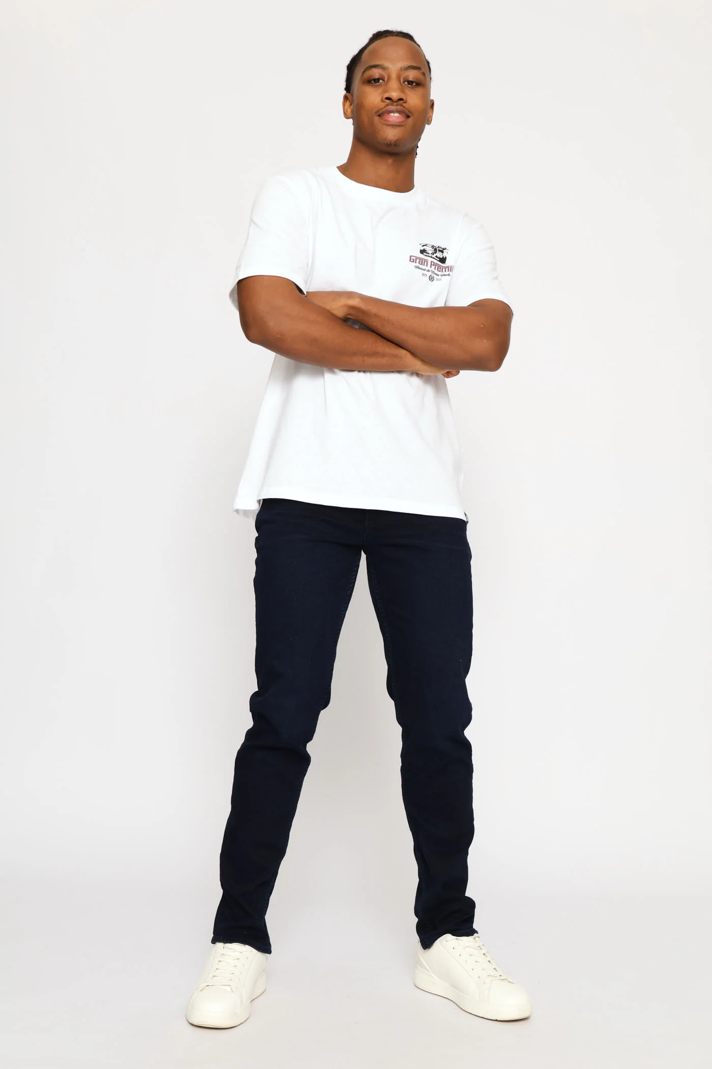 Racing Car Front & Back Print Tee - White - Image 11