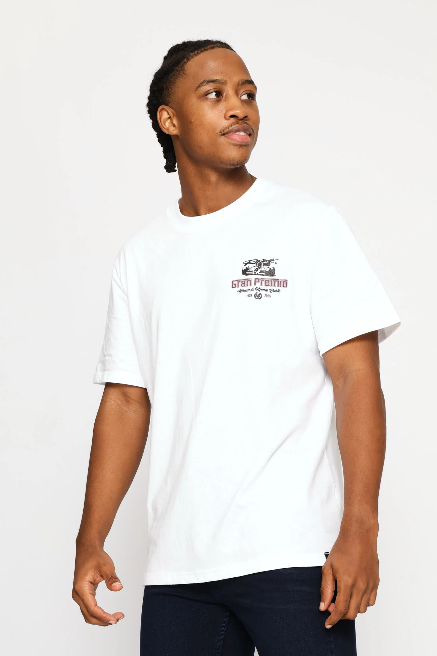 Racing Car Front & Back Print Tee - White - Image 9