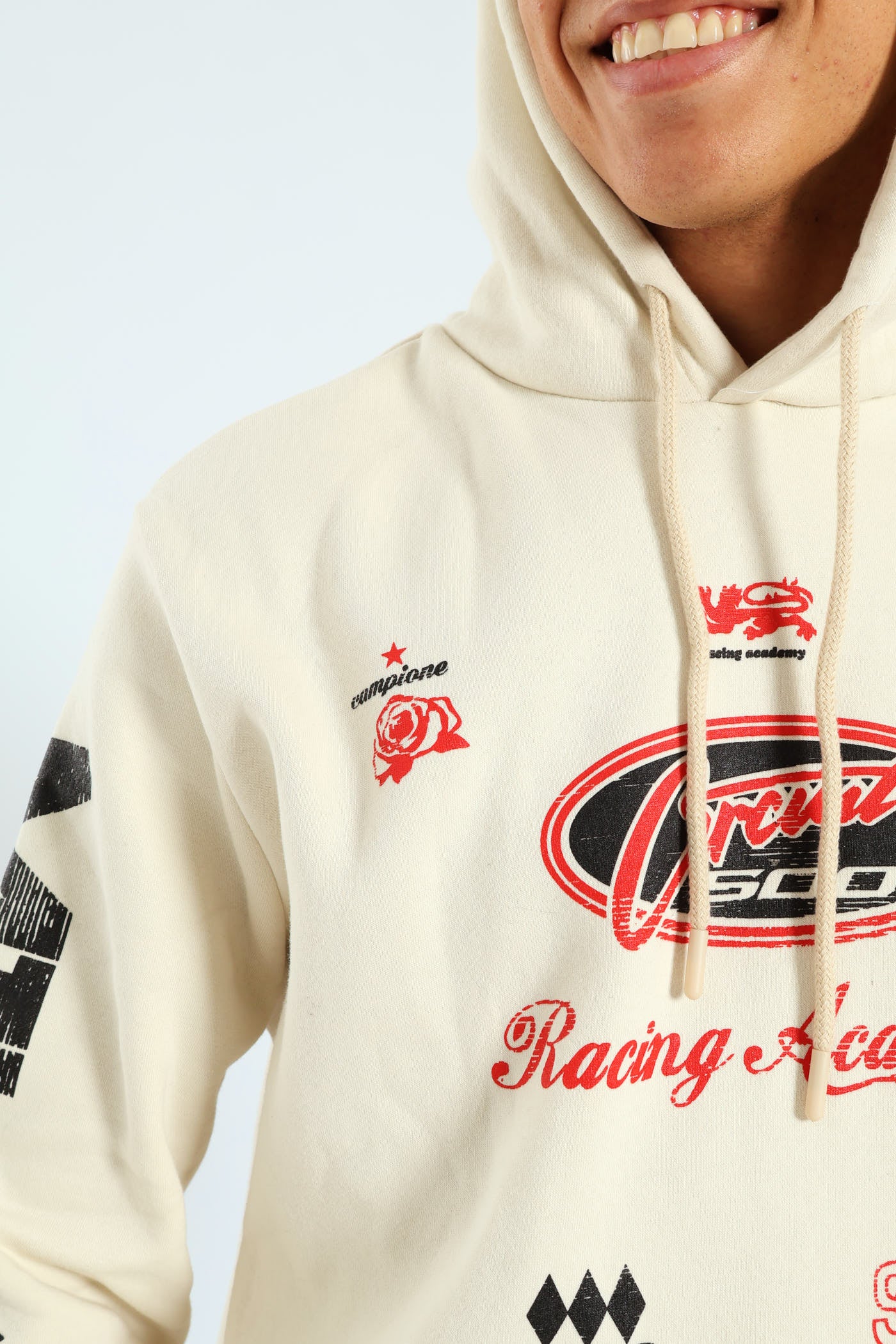 Racing Fashion Hoody - Light Stone - Image 4
