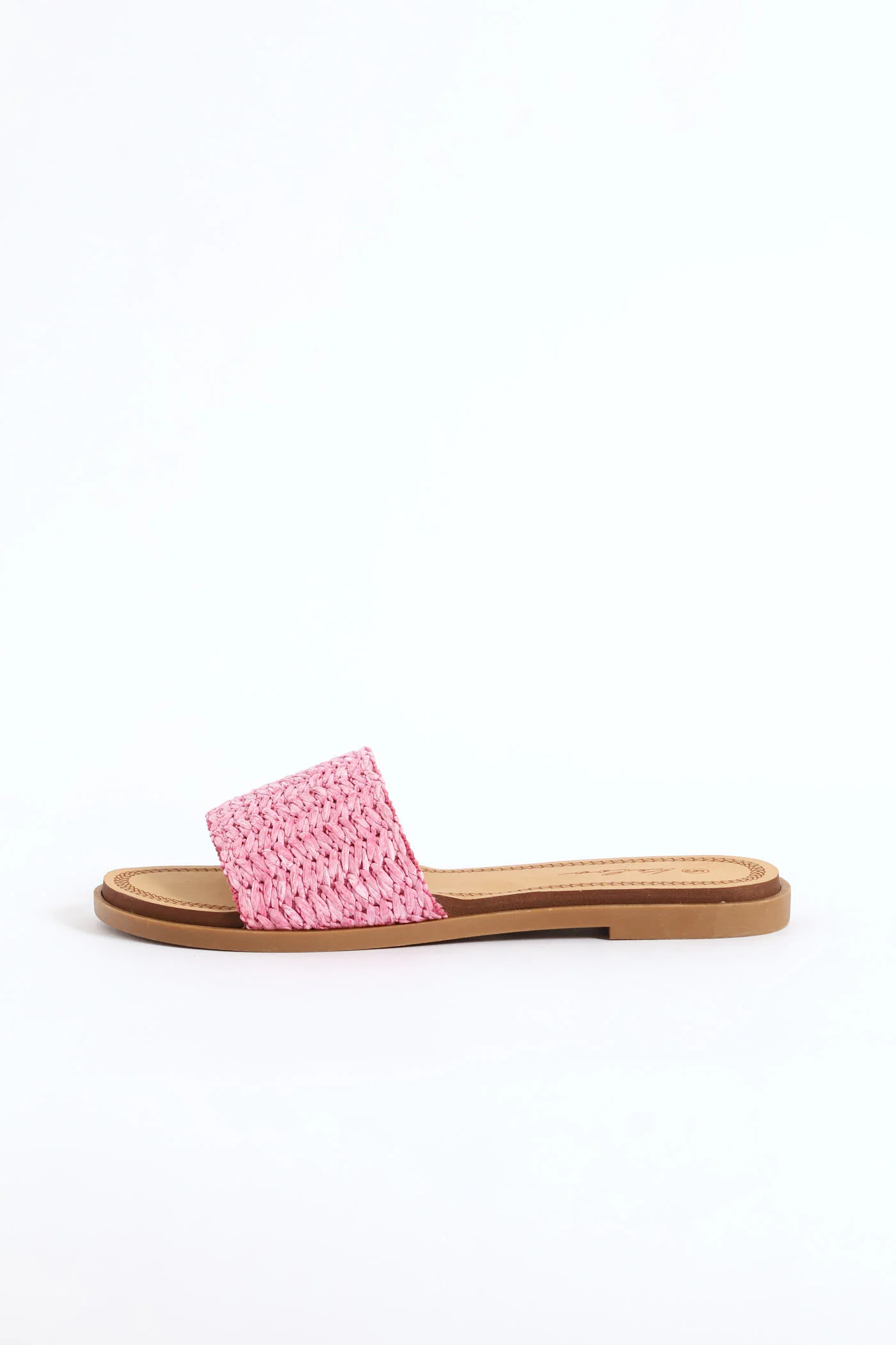 Raffia Single Band Mule On Comfort Outsole - Pink - Image 4