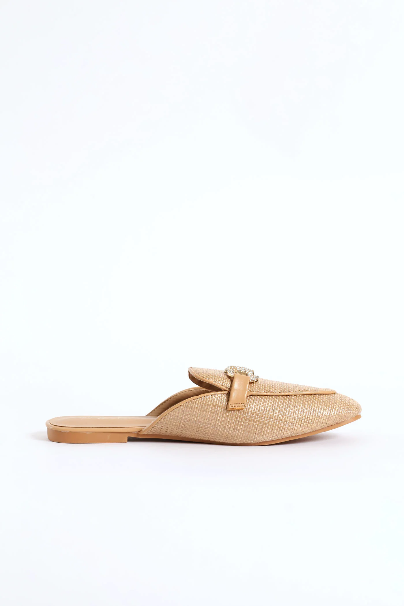 Raffia Trim Push In Loafer - Natural - Image 4