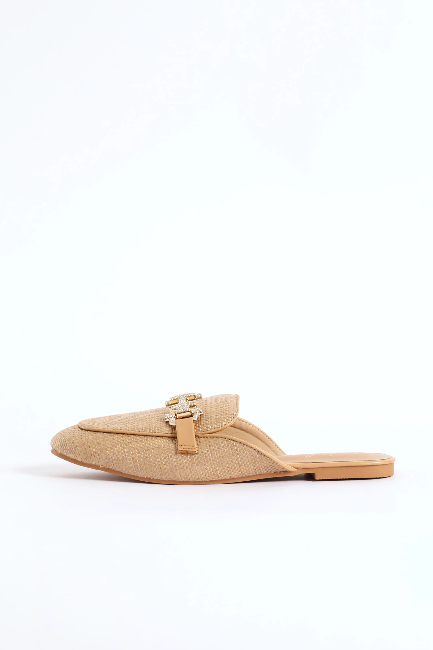 Raffia Trim Push In Loafer - Natural - Image 5