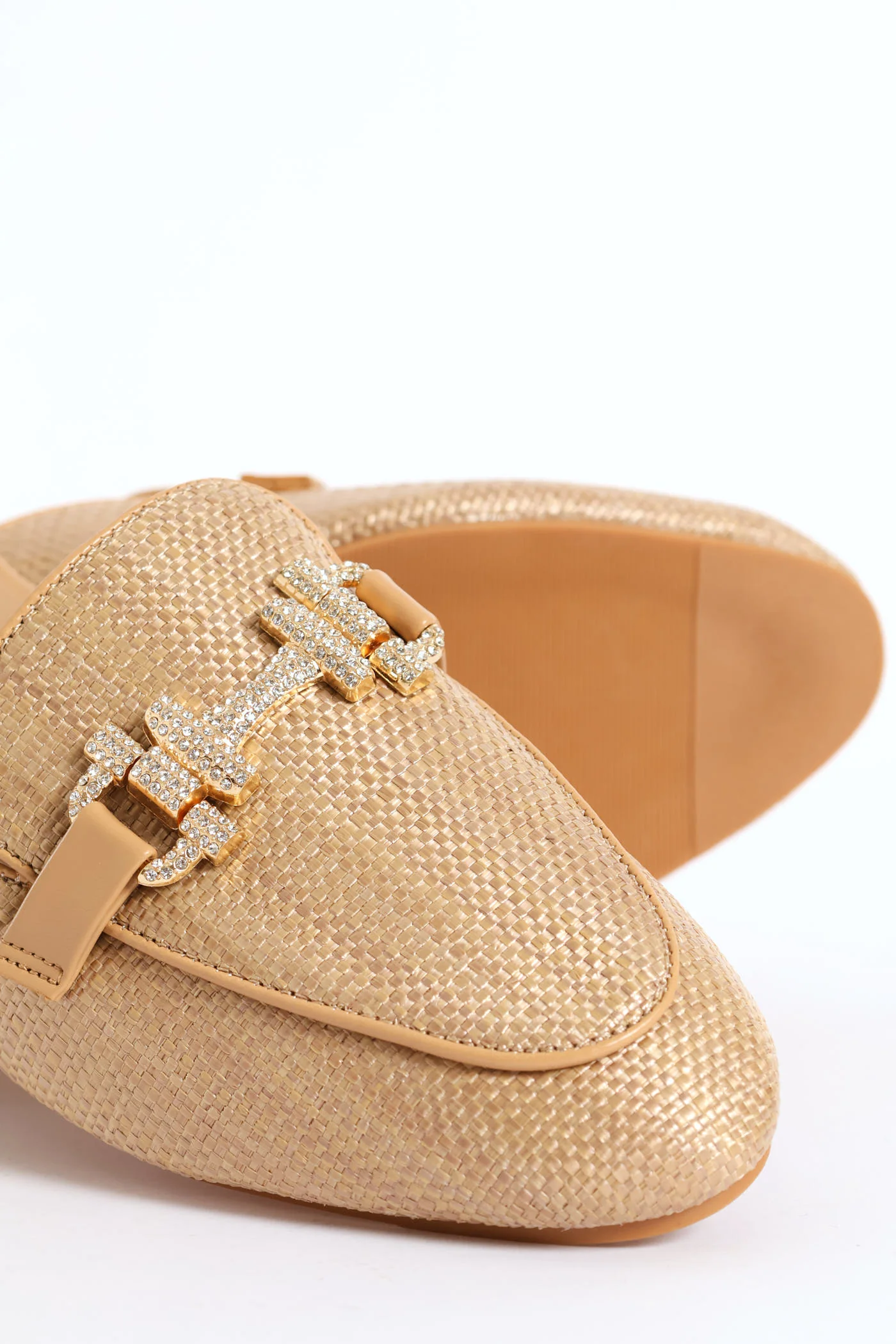 Raffia Trim Push In Loafer - Natural - Image 6