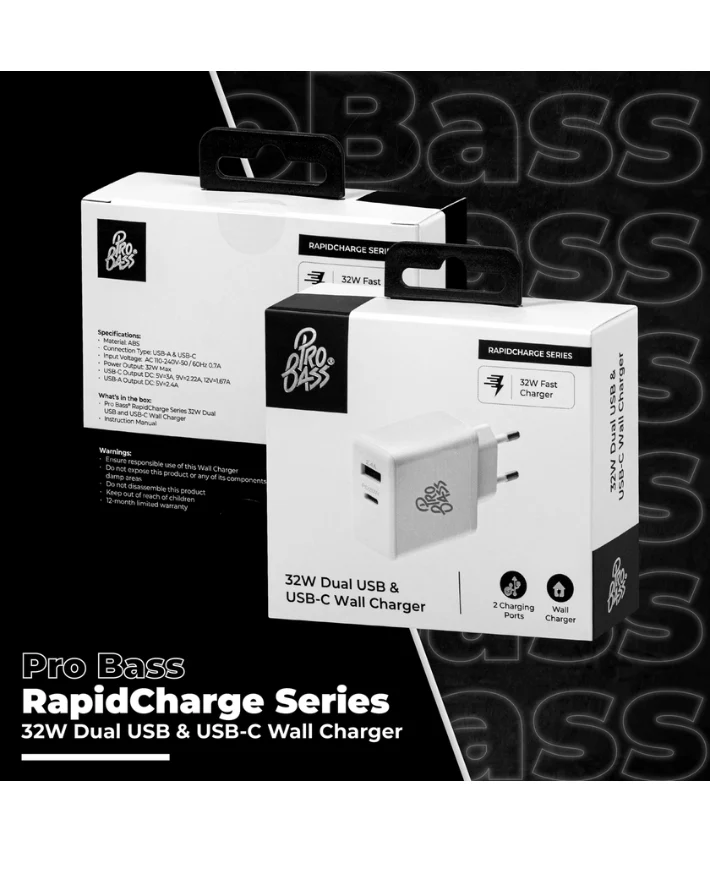 Rapid Charge Series 32w Dual USB and Type-C Wall Charger - Image 4