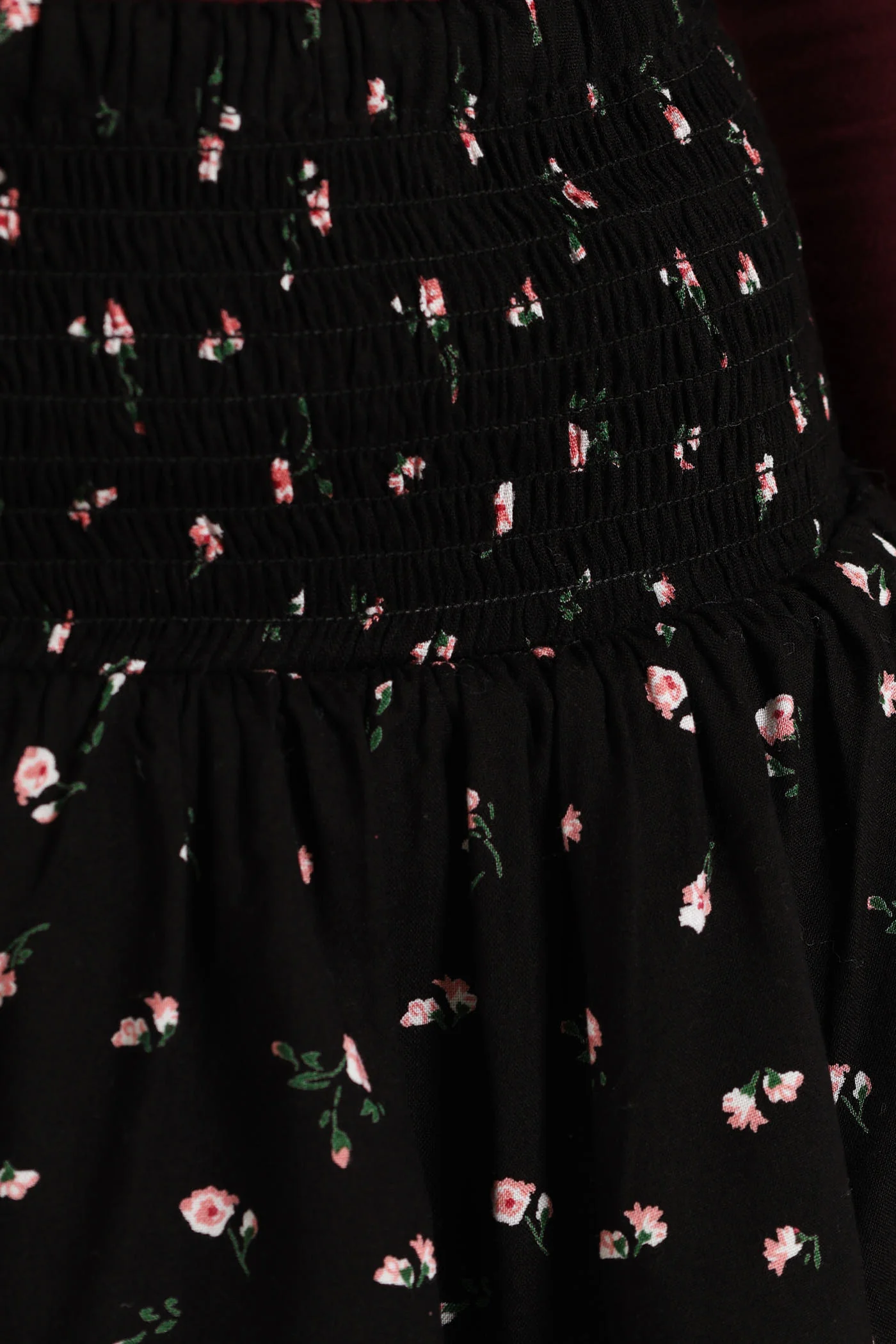 Rara Floral Smock Mini Skirt - Black - Image 3