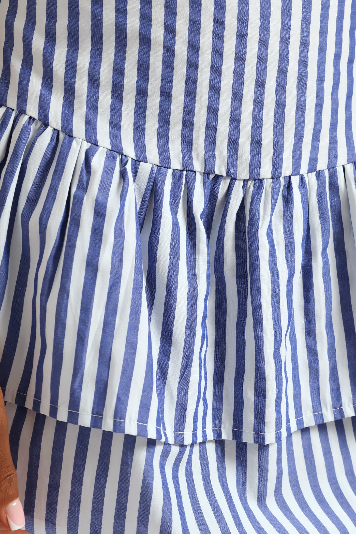 Rara Stripe Mini Skirt - White/Blue - Image 5