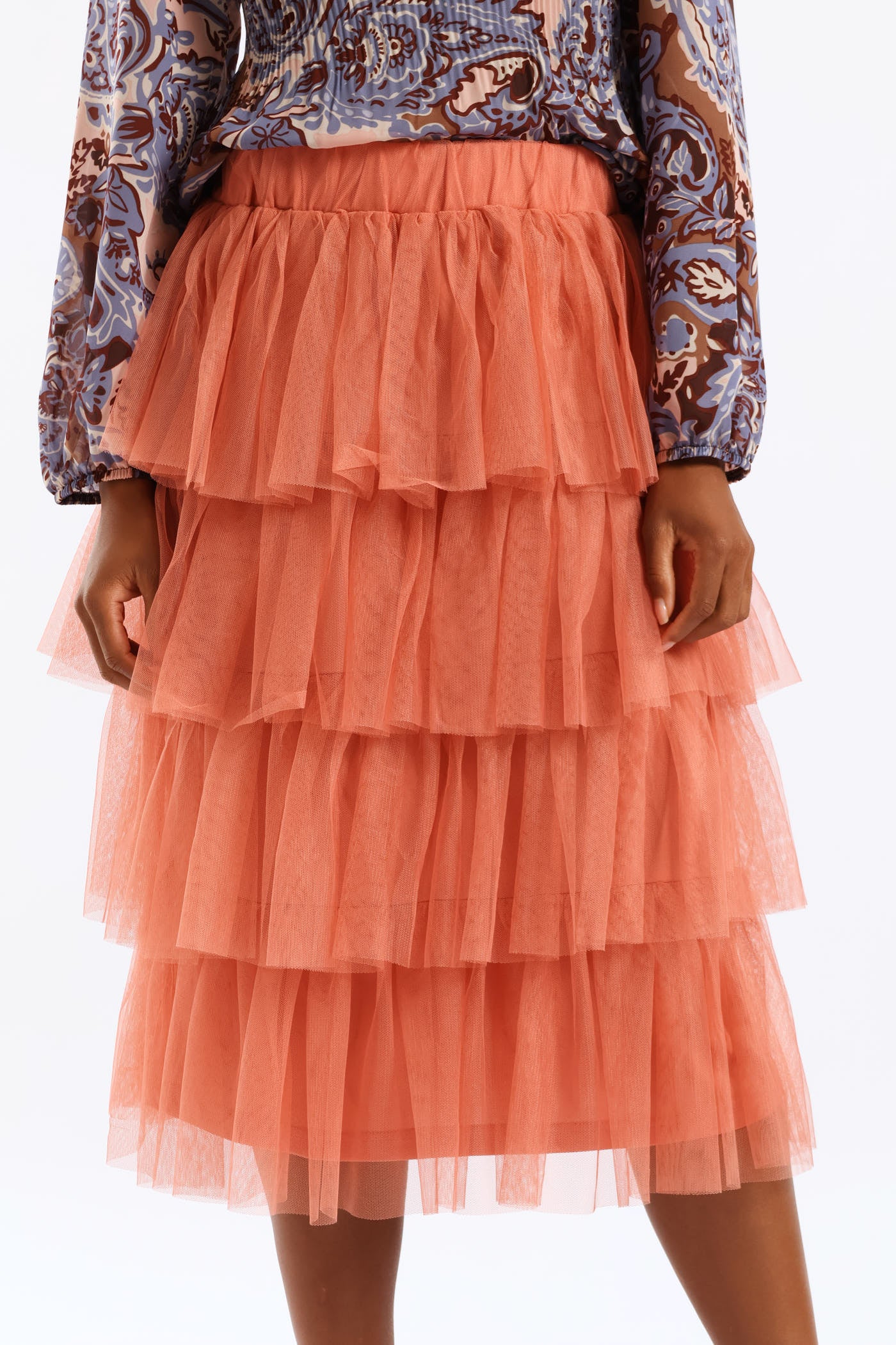 Rara Tiered Midi Skirt - Blush - Image 2