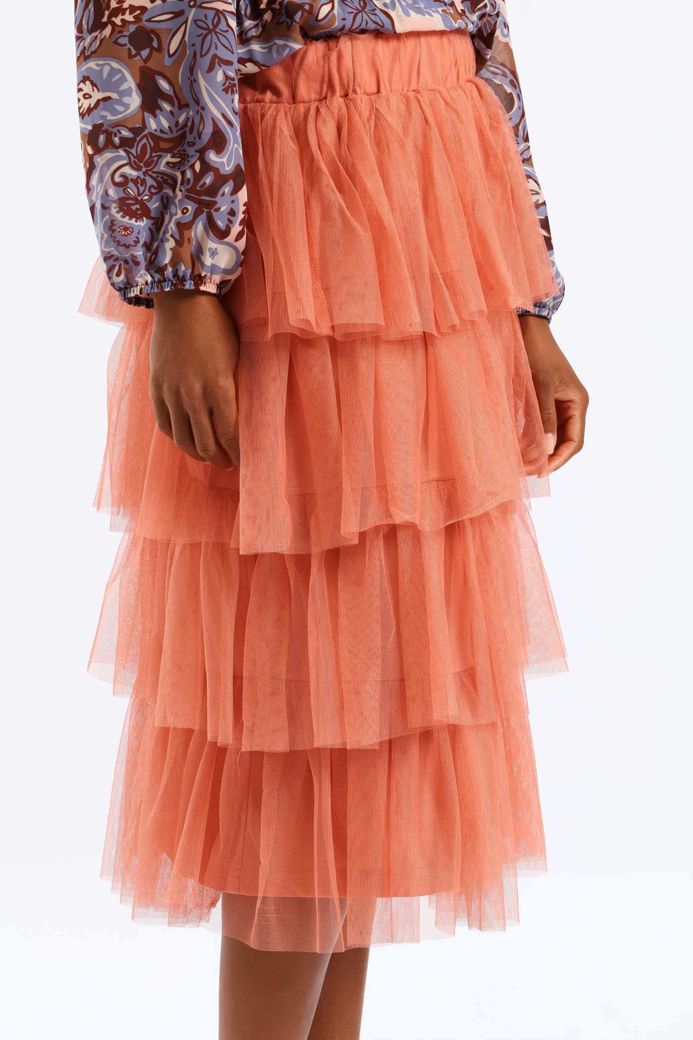 Rara Tiered Midi Skirt - Blush - Image 5