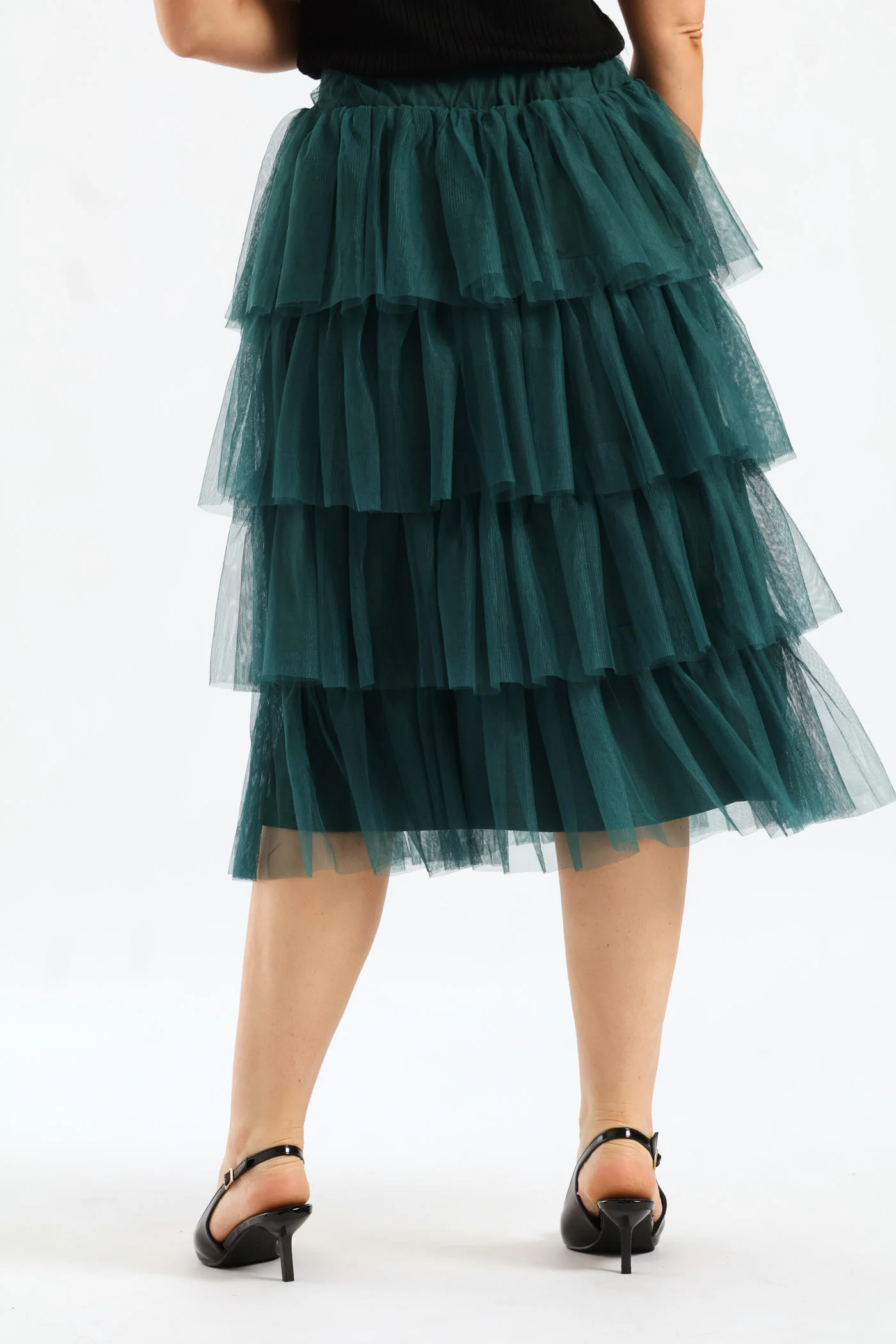 Rara Tiered Midi Skirt - Emerald - Image 4