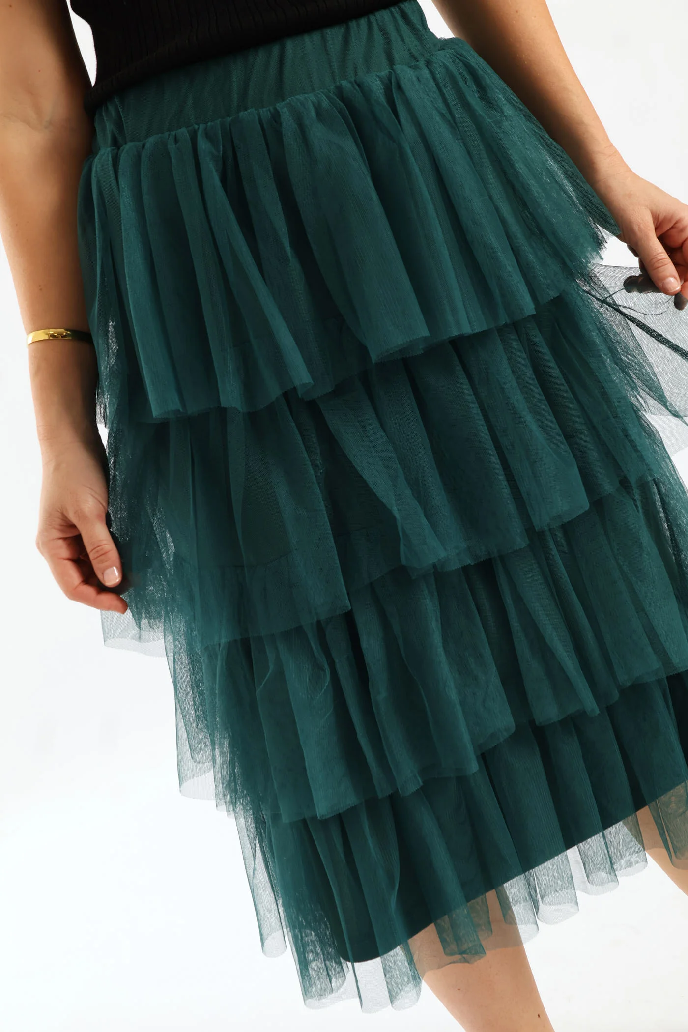 Rara Tiered Midi Skirt - Emerald - Image 5