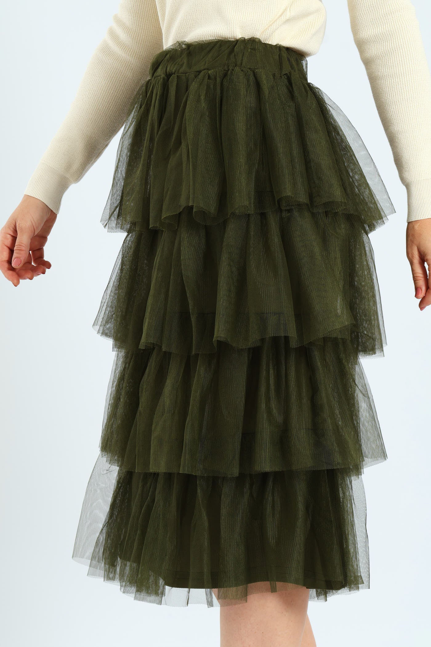 Rara Tiered Midi Skirt - Fatigue - Image 2