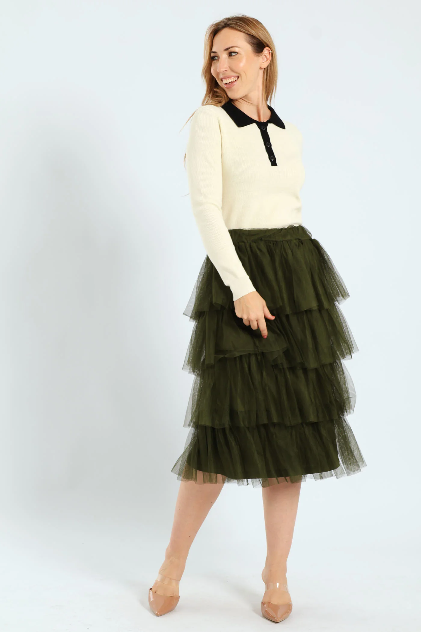 Rara Tiered Midi Skirt - Fatigue - Image 4