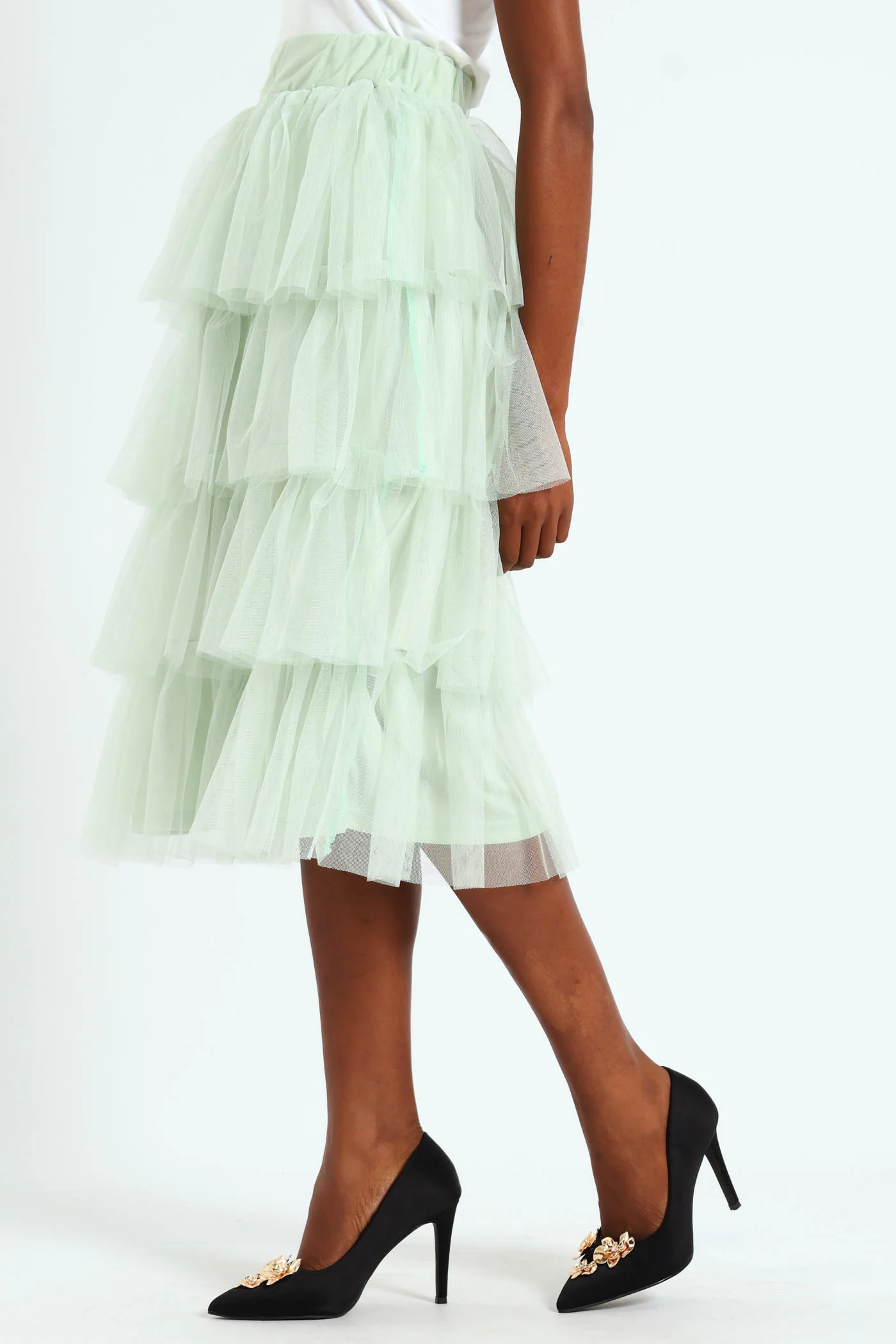 Rara Tiered Midi Skirt - Mint - Image 2