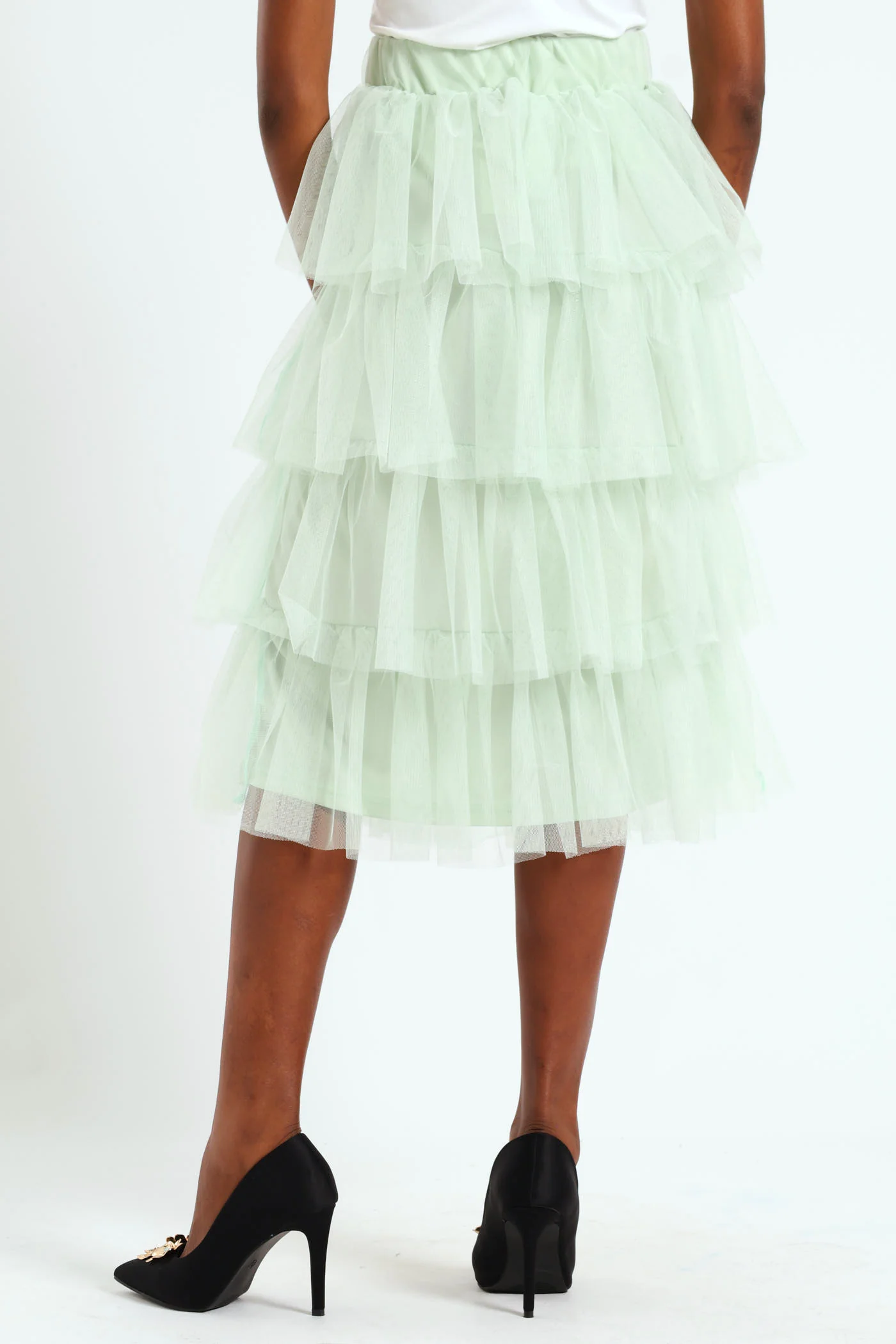 Rara Tiered Midi Skirt - Mint - Image 3