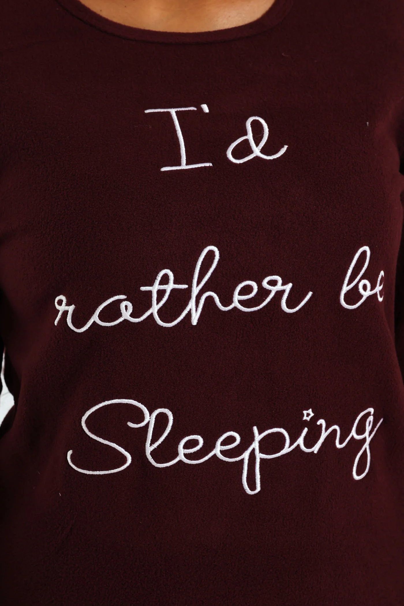 Rather Sleep Polar Fleece Set - Wine - Image 2