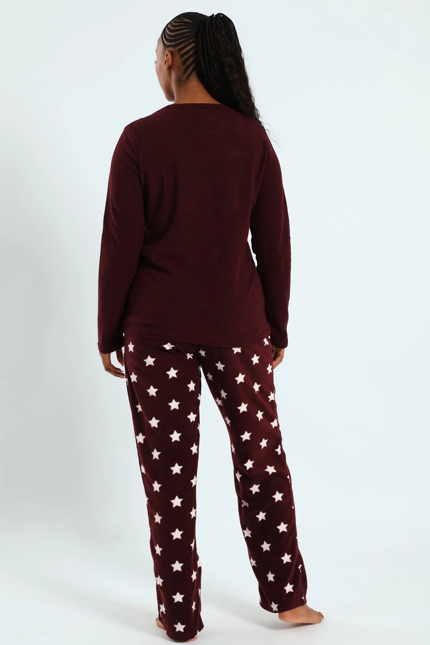 Rather Sleep Polar Fleece Set - Wine - Image 3