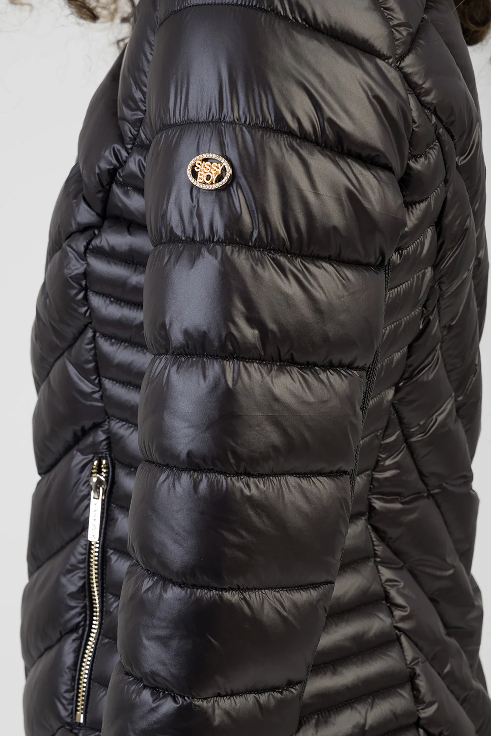 Ravilla Cropped Puffer Jacket - Black - Image 2