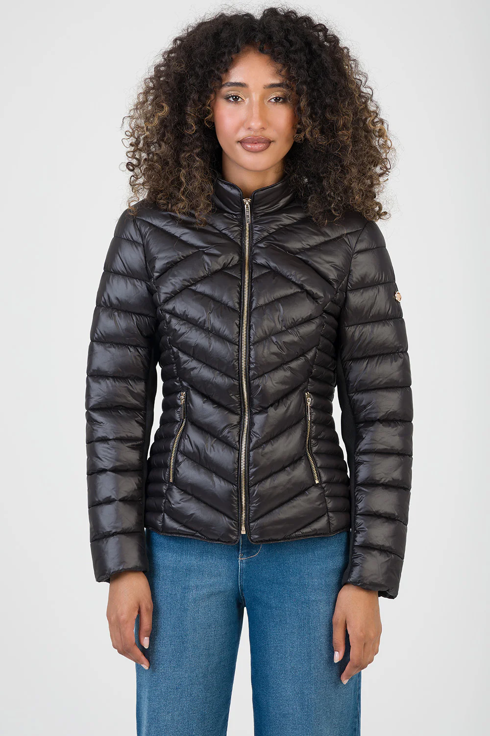 Ravilla Cropped Puffer Jacket - Black - Image 4