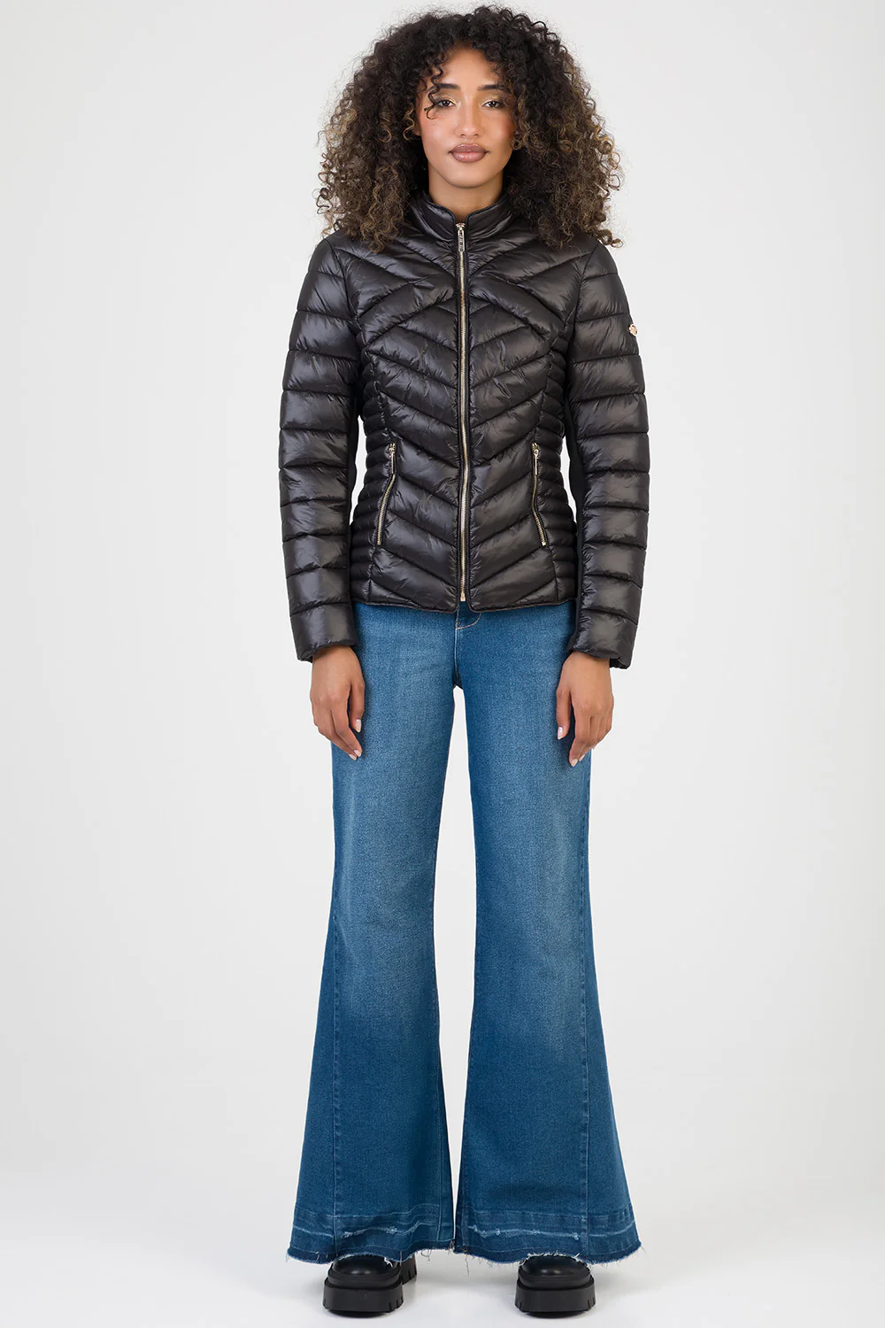Ravilla Cropped Puffer Jacket - Black - Image 7
