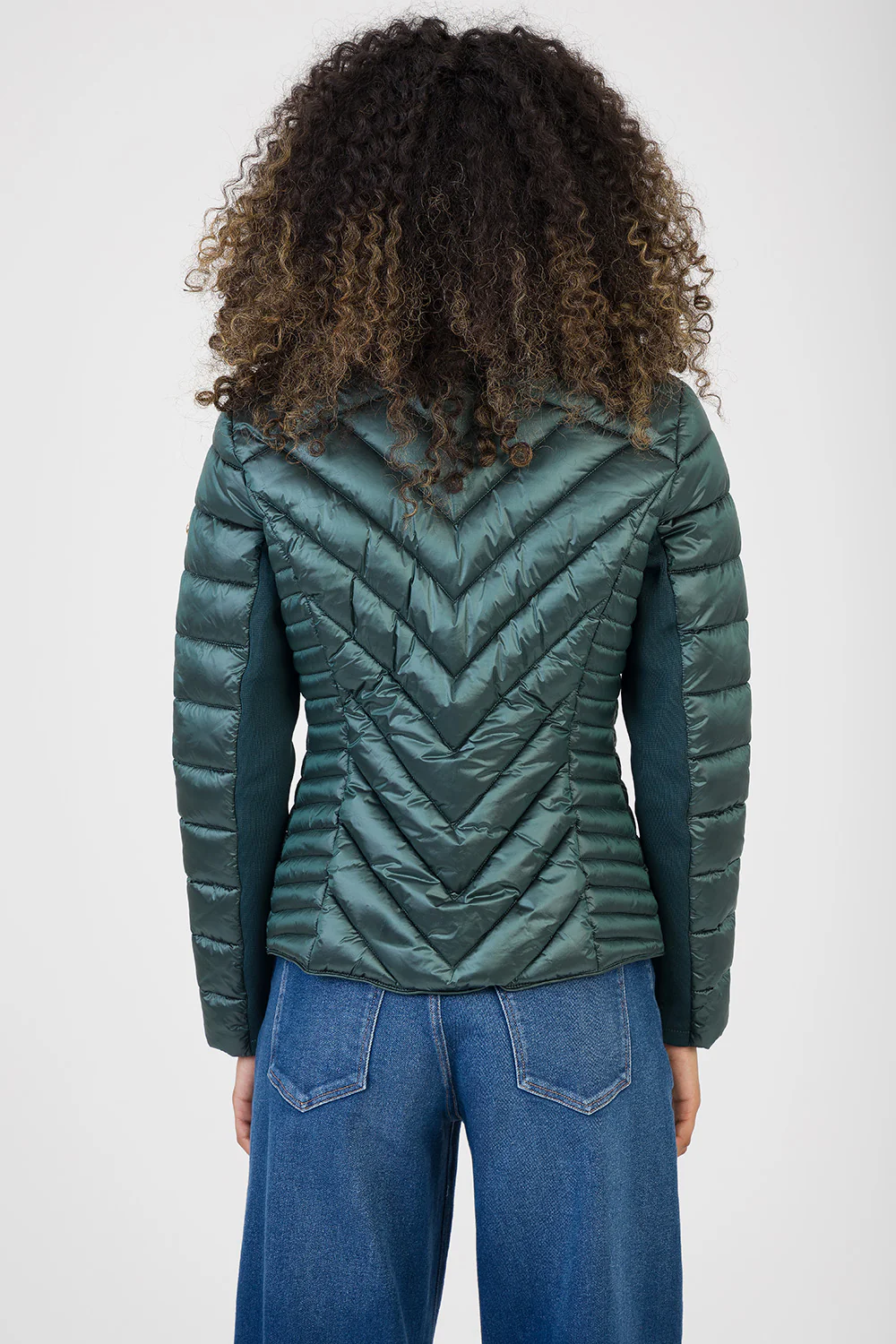 Ravilla Cropped Puffer Jacket - Green - Image 4