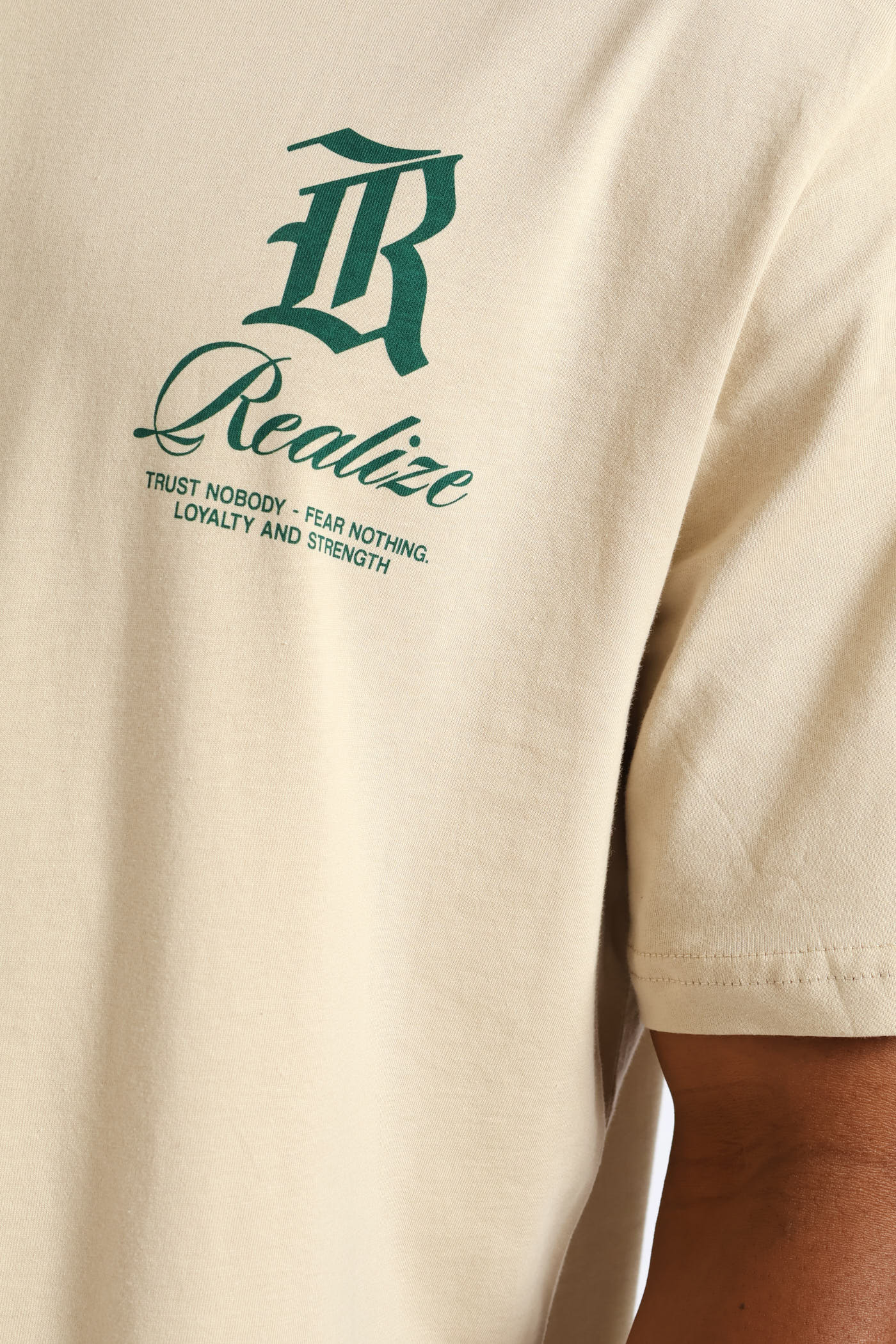 Real Eyes Front & Back Tee - Stone - Image 2