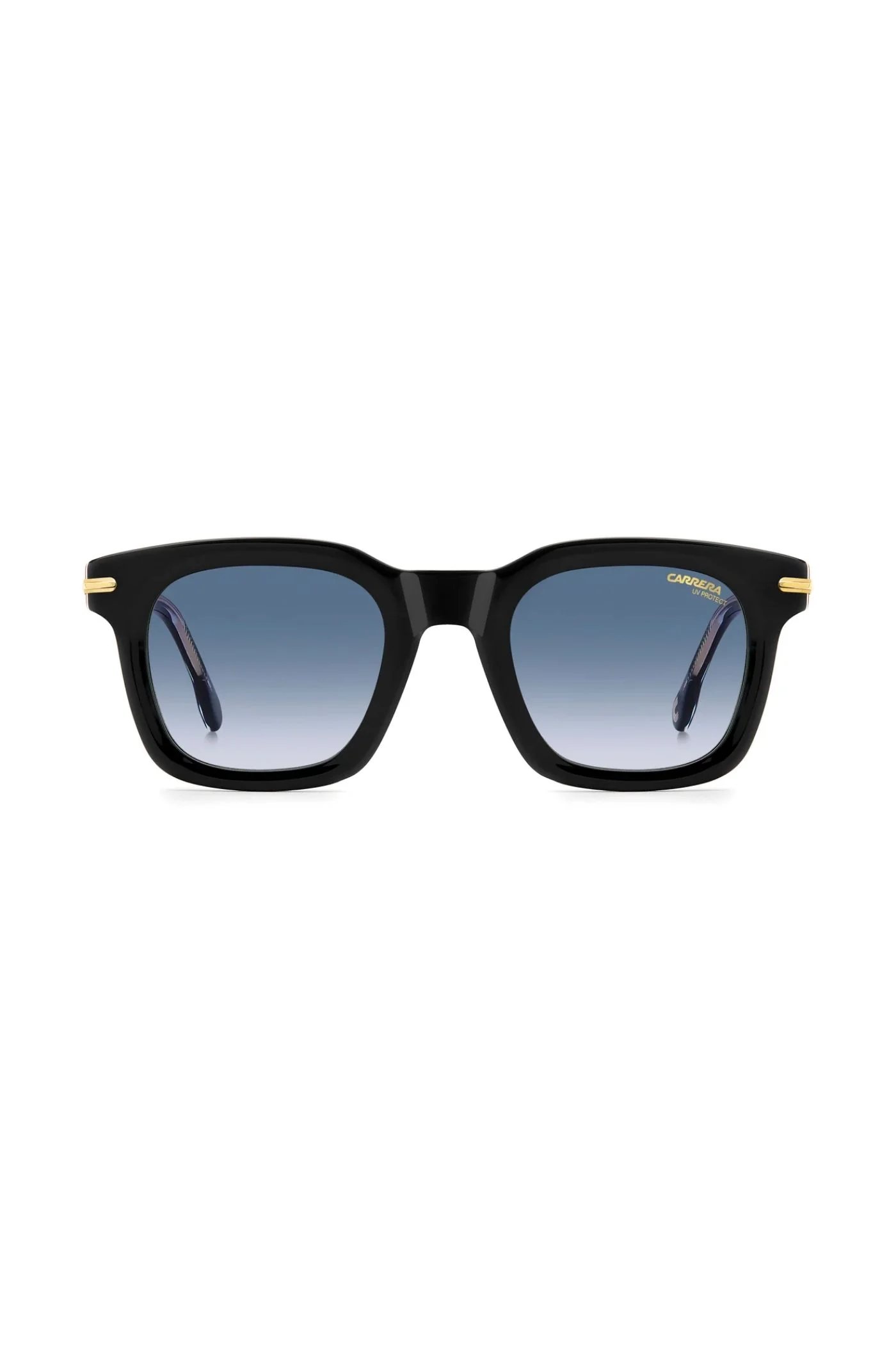 Rectangle Black Red Frame Blue Lens - None