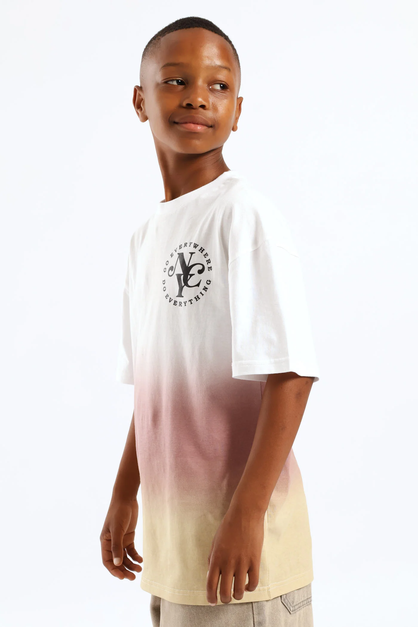 Red Ombre Oversized T-Shirt - Multi - Image 3