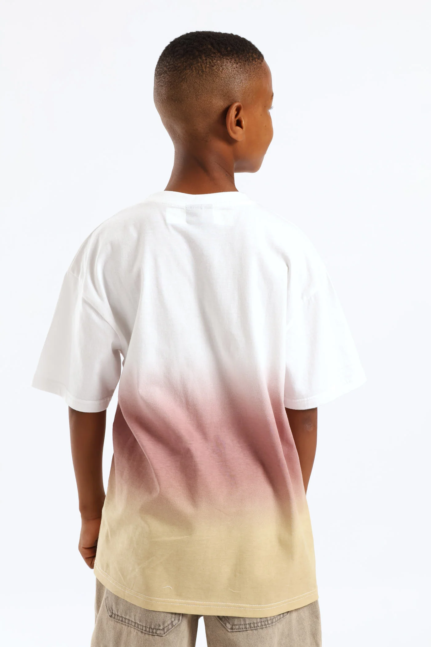 Red Ombre Oversized T-Shirt - Multi - Image 4