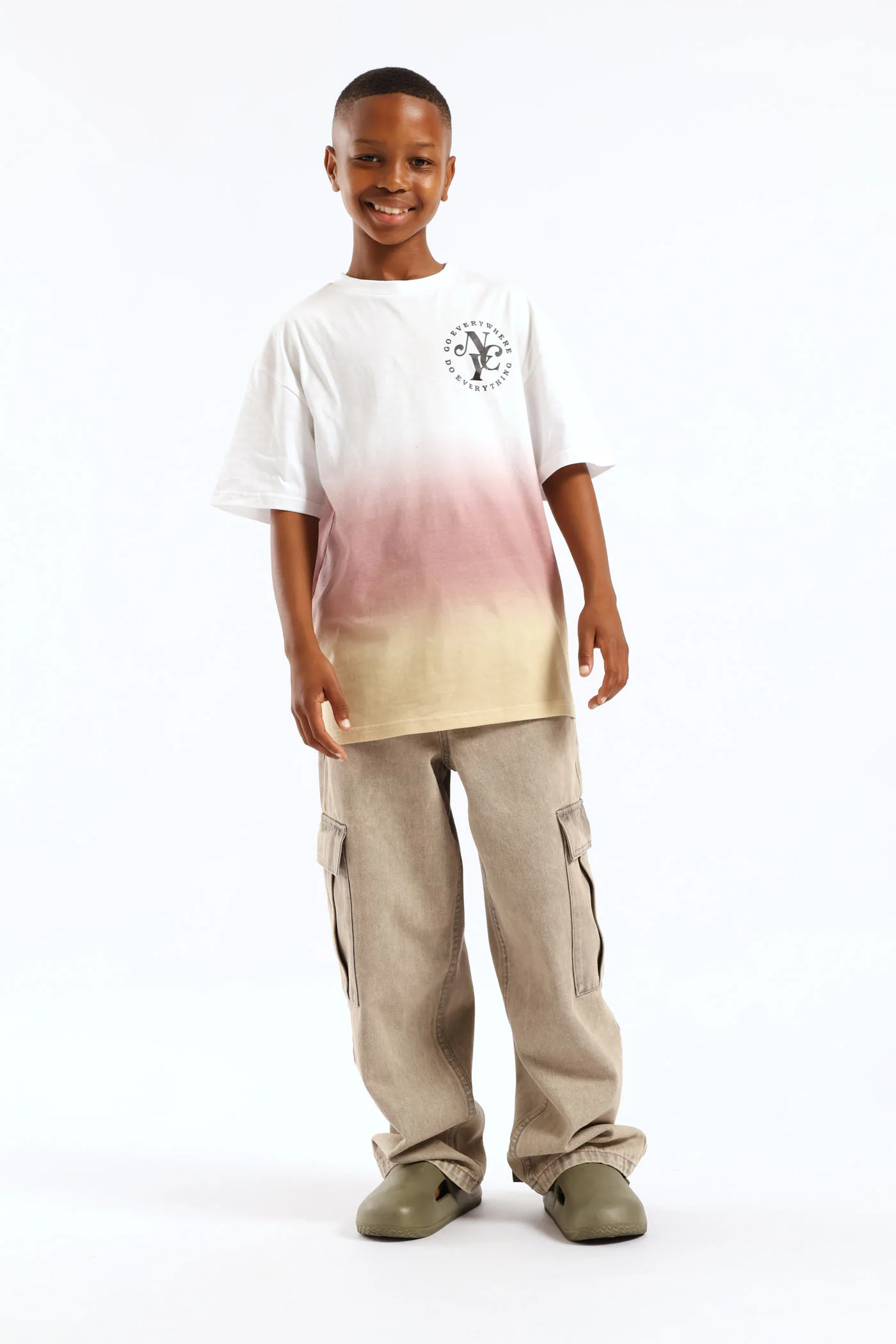 Red Ombre Oversized T-Shirt - Multi - Image 5