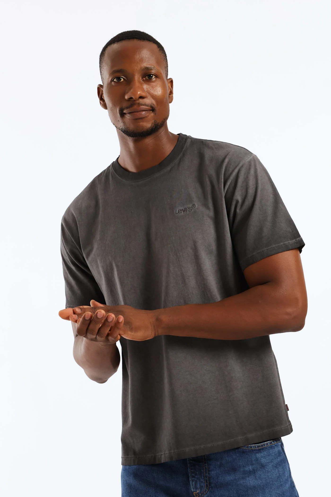 Red Tab Vintage Tee - Grey - Image 2