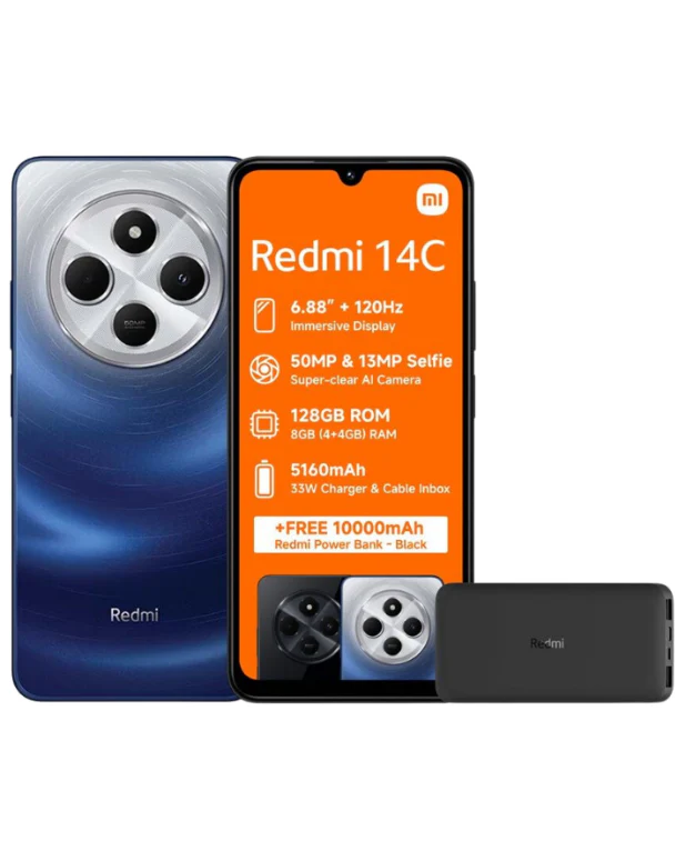 Redmi 14C 128GB Dual Sim Blue Cellphone + Power Bank - Image 3