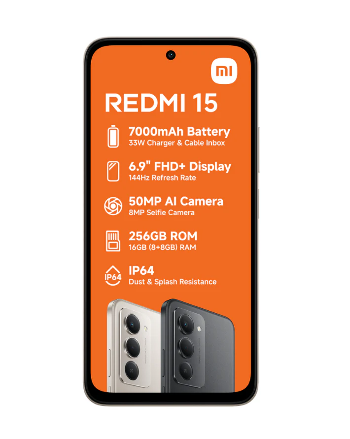 Redmi 15 Dual Sim (8+256GB) Cellphone - Titan Grey - Image 2