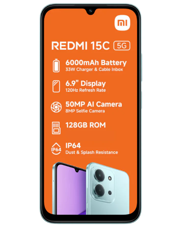 Redmi 15C 4GB + 128GB 4G Dual Sim Cellphone - Blue - Image 2
