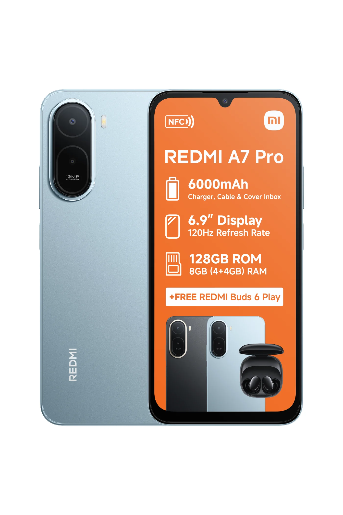Redmi A7 PRO 8GB+128GB BUNDLE Dual Sim Cellphone - Blue - Image 2