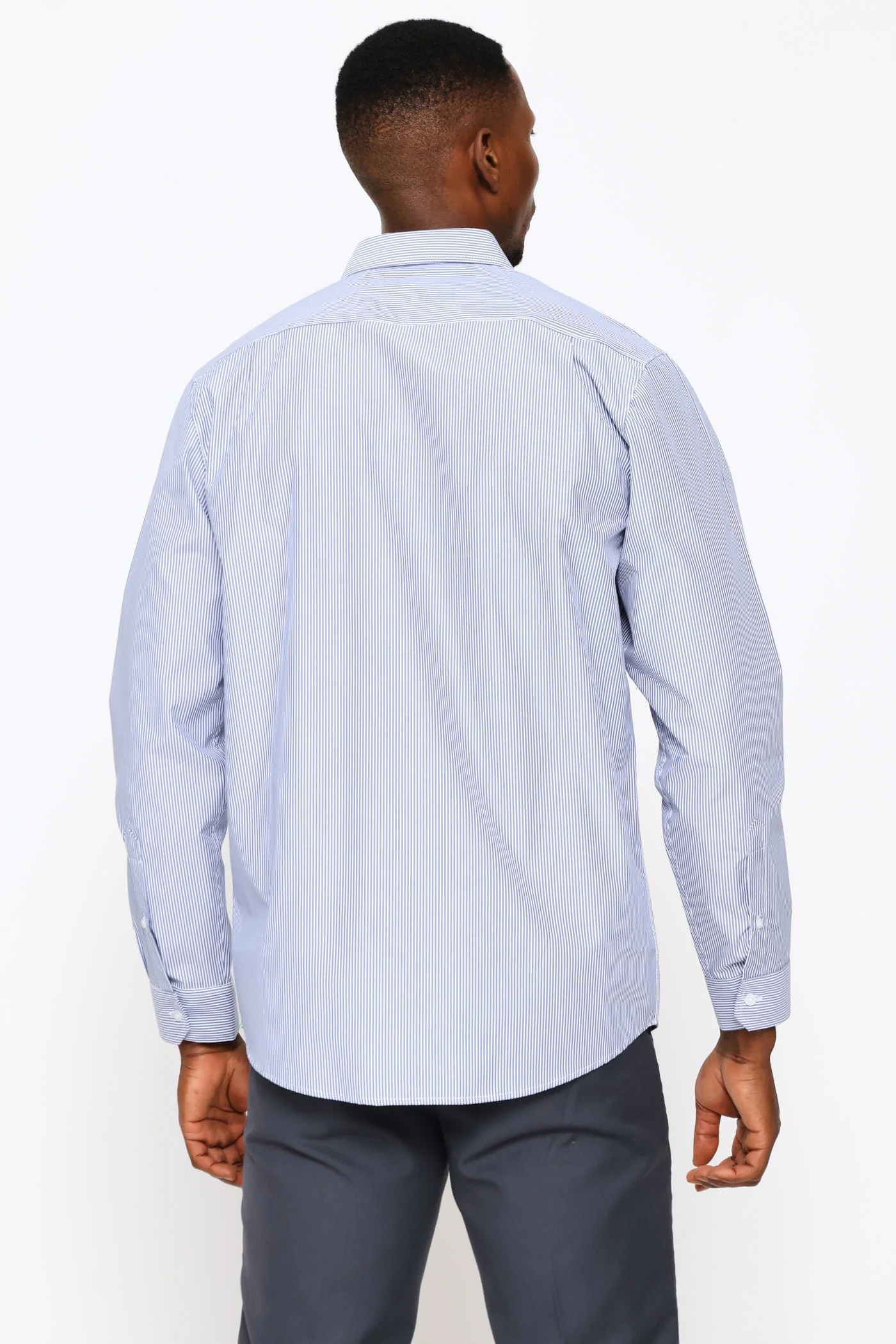 Regular Basic Stripe Printed Shirt - White/Black - Image 3