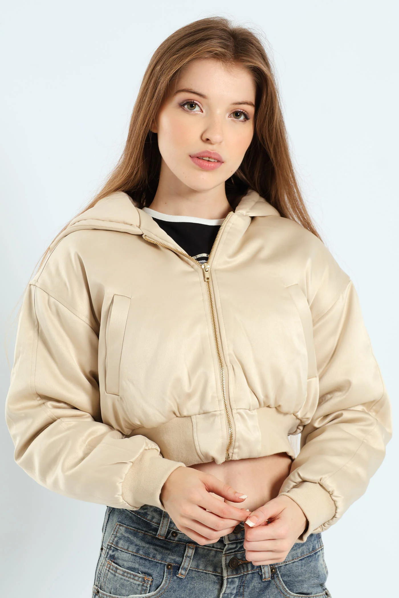 Regular Bomber Jacket - Champagne - Image 3