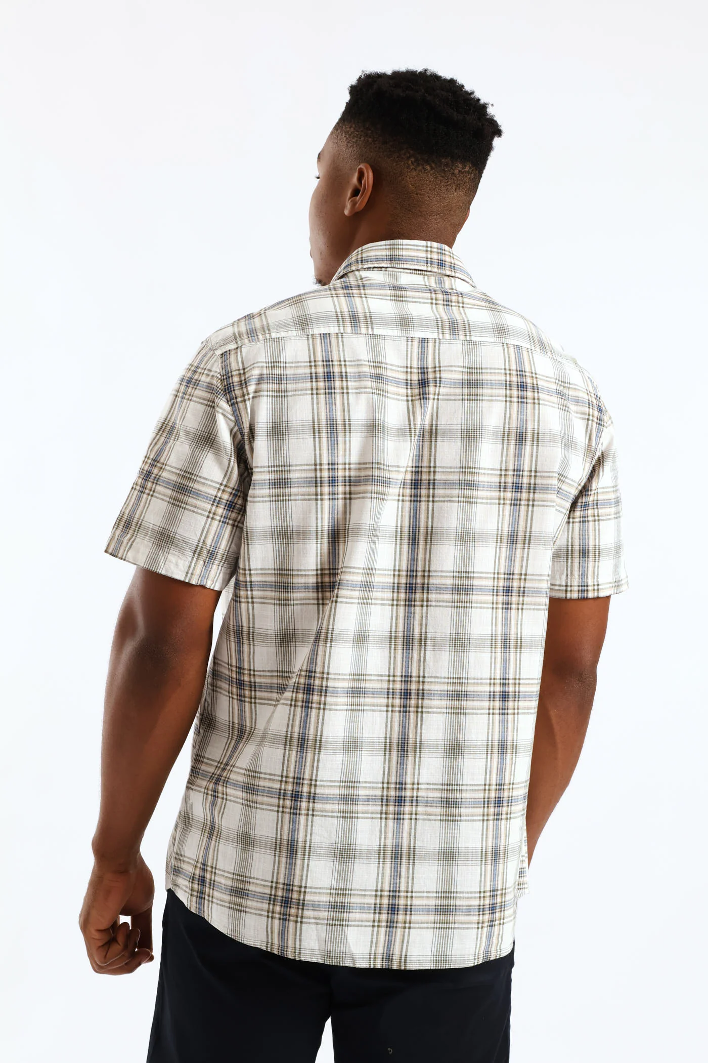 Regular Check Shirt - Ecru/Olive/Blue - Image 2