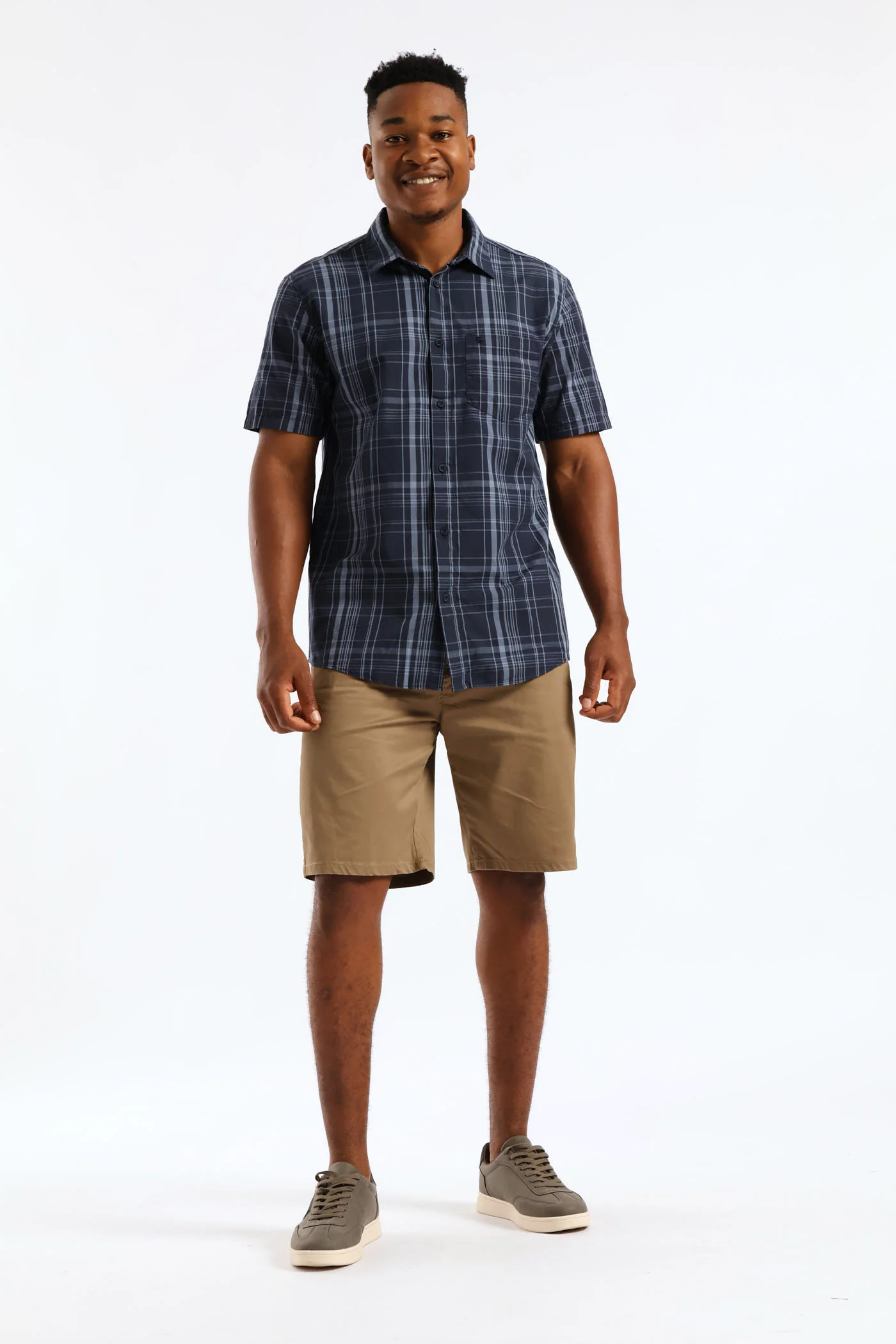Regular Check Shirt - Navy - Image 3
