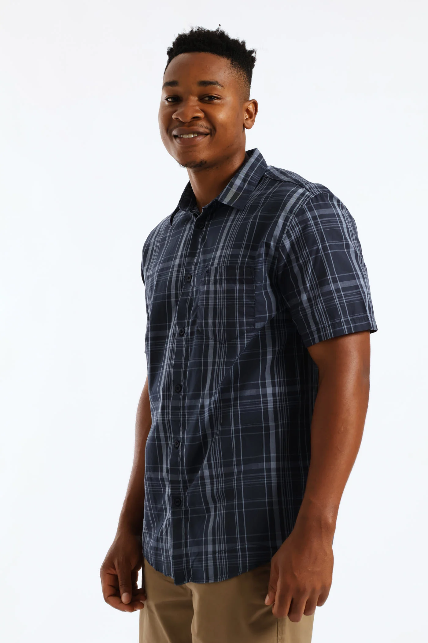 Regular Check Shirt - Navy - Image 4