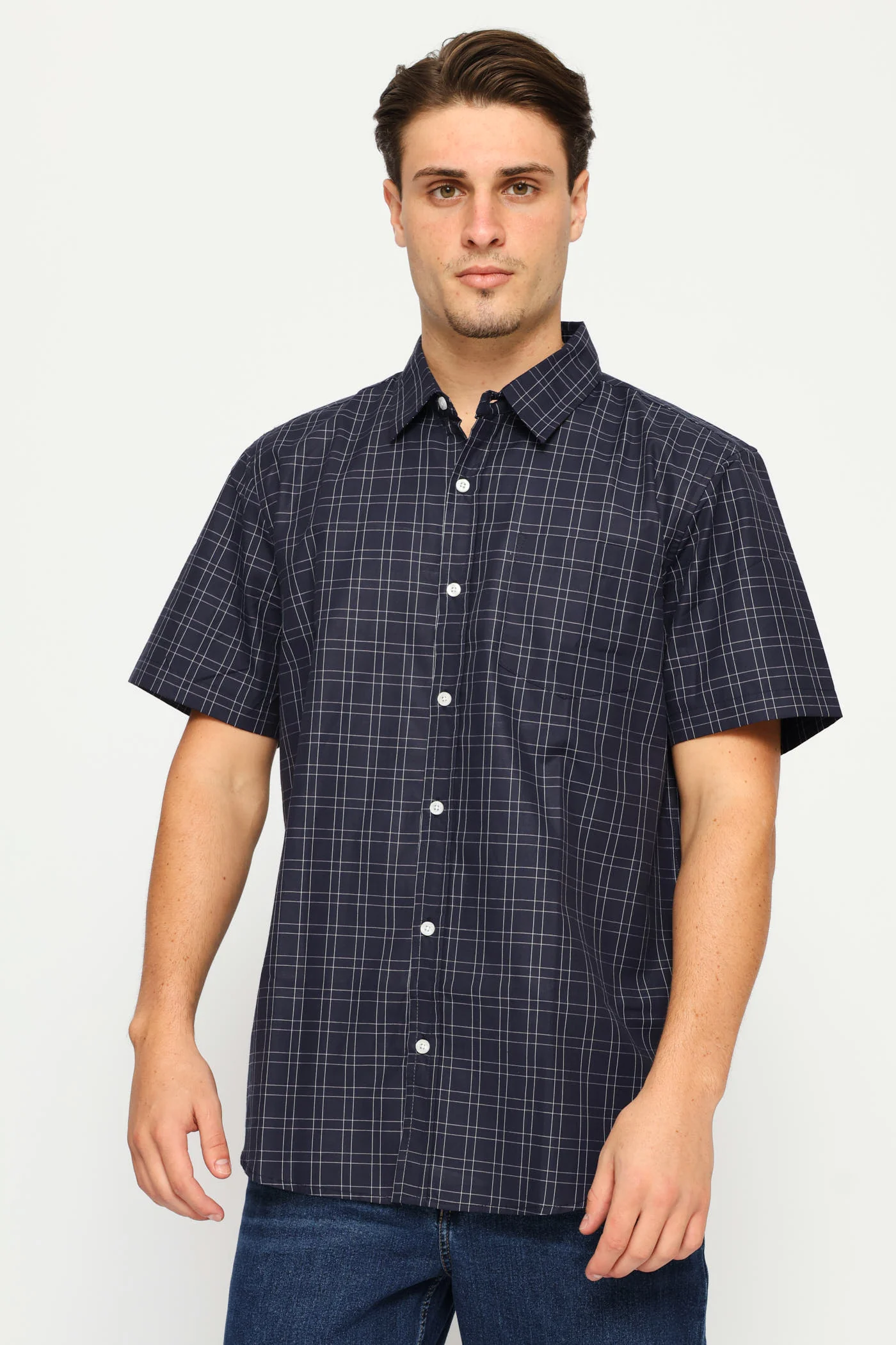 Regular Check Shirt - Navy - Image 3