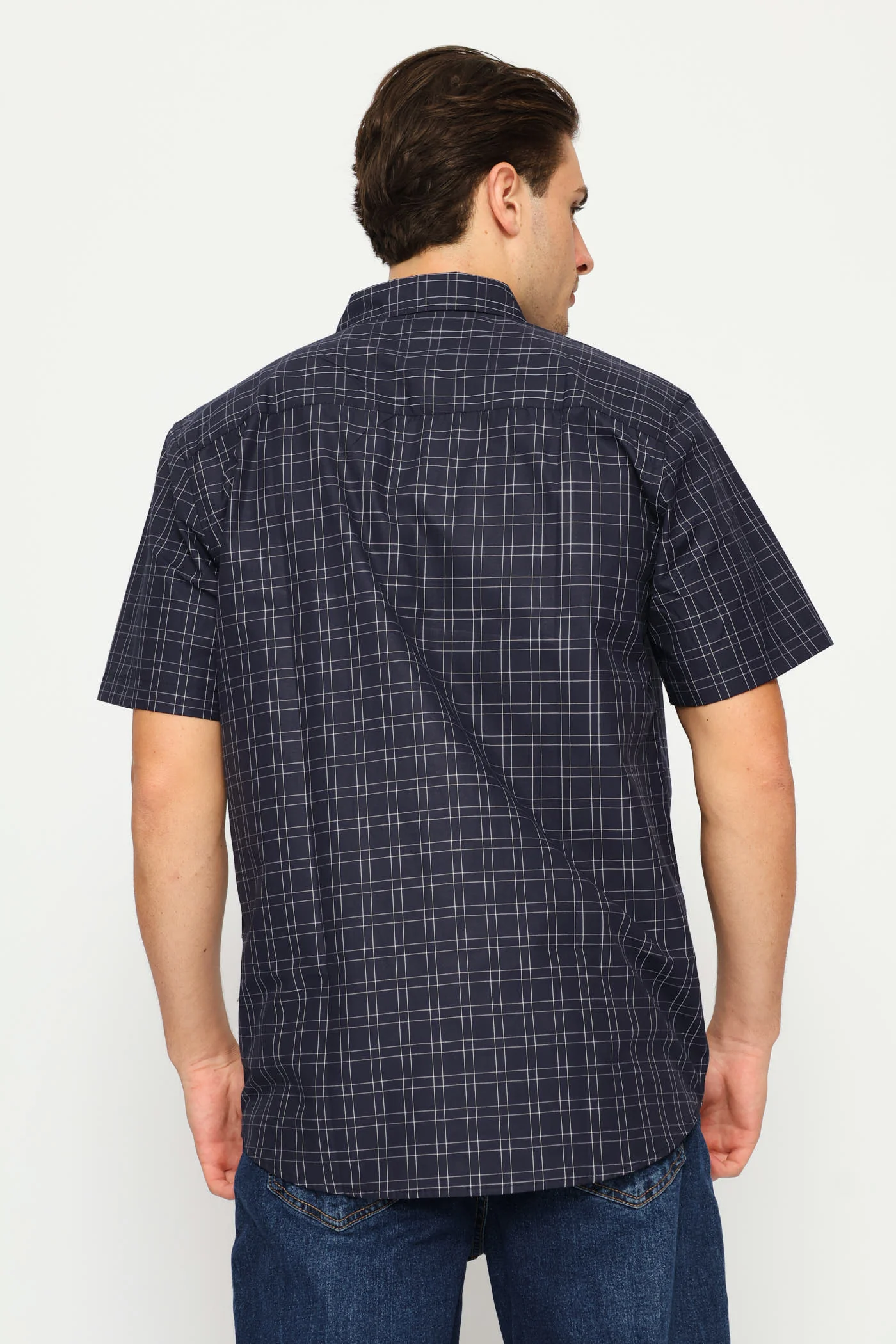 Regular Check Shirt - Navy - Image 4