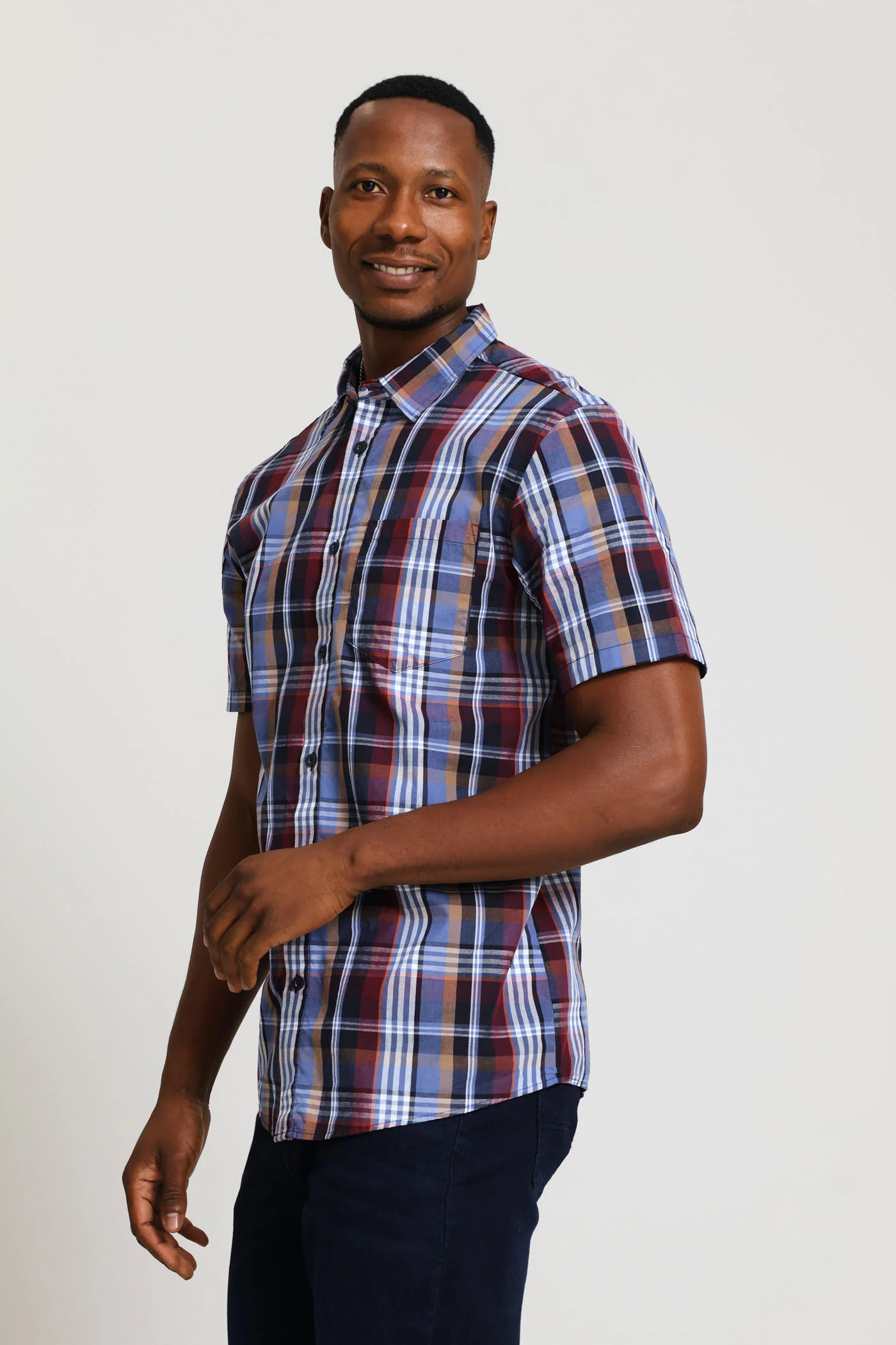 Regular Check Shirt - Navy - Image 3