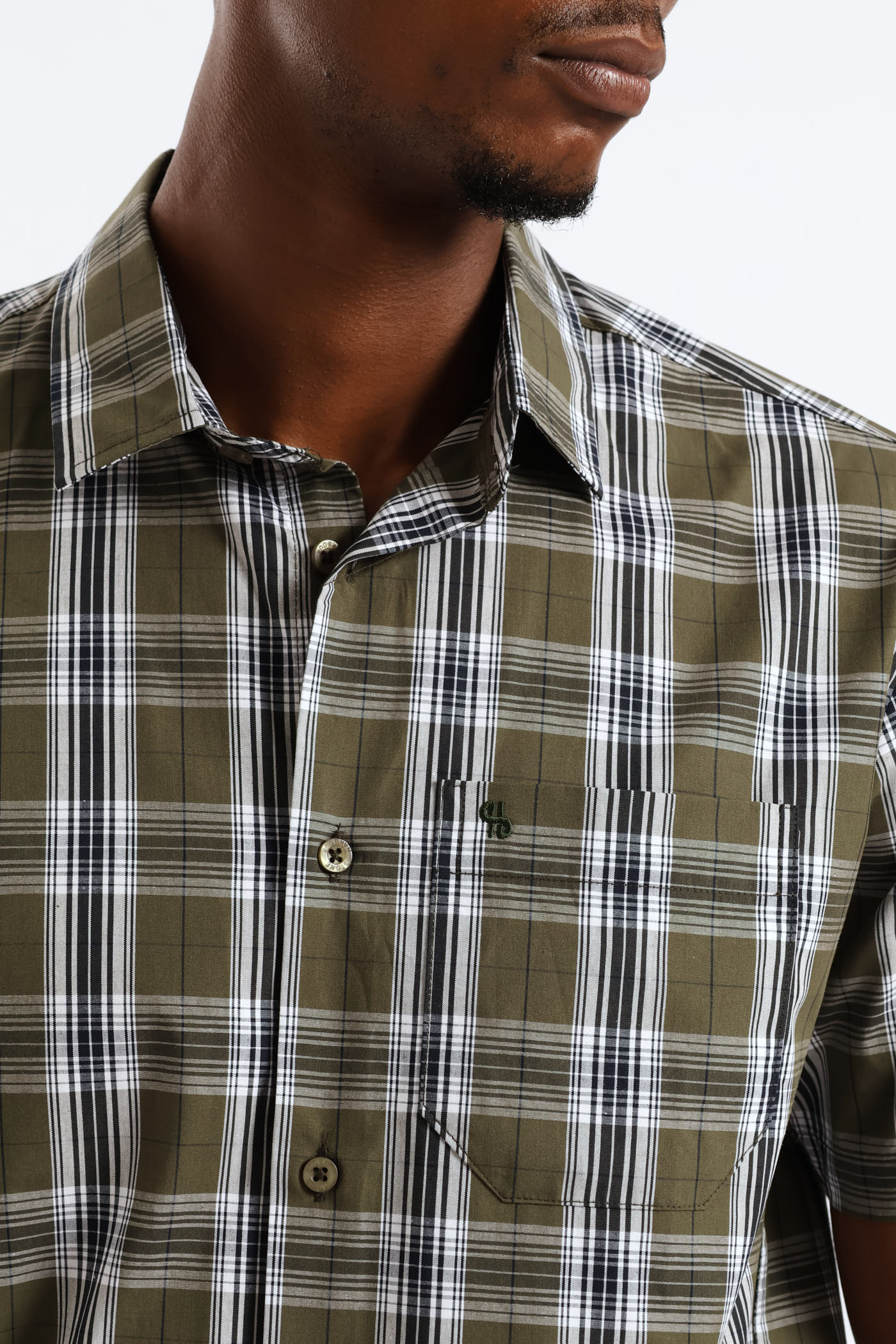 Regular Check Shirt - Olive/Navy/White - Image 2