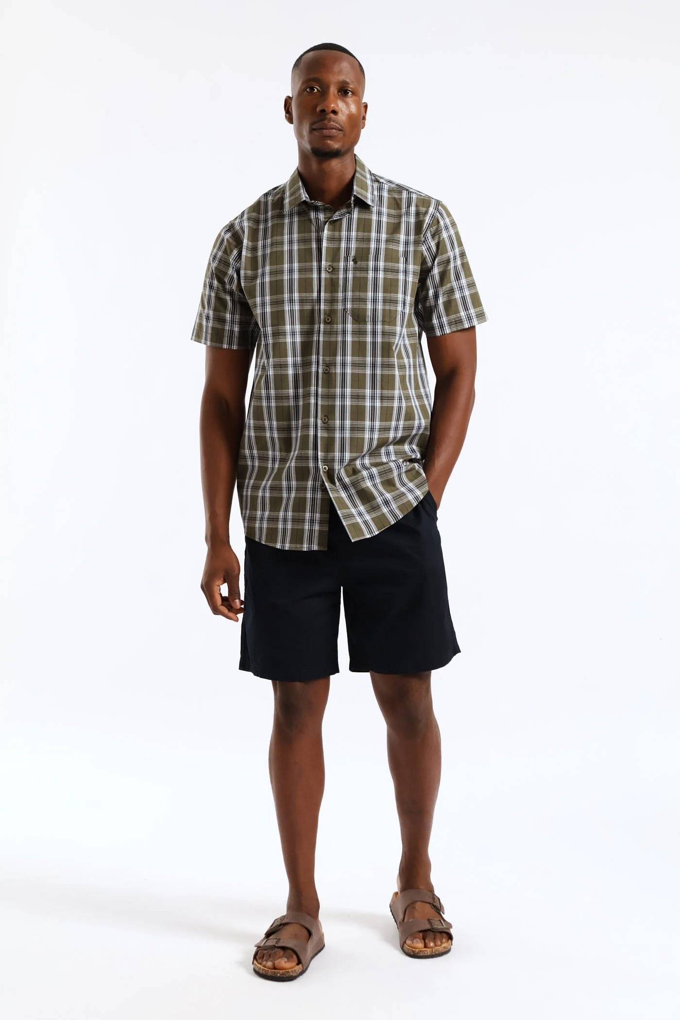 Regular Check Shirt - Olive/Navy/White - Image 5