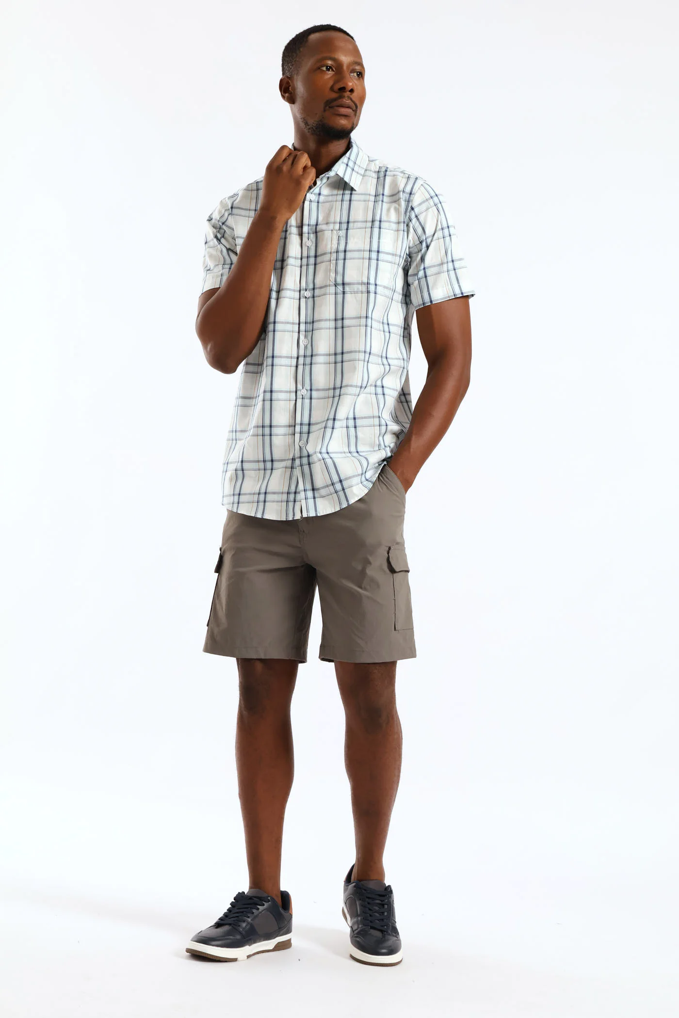 Regular Check Shirt - White - Image 3